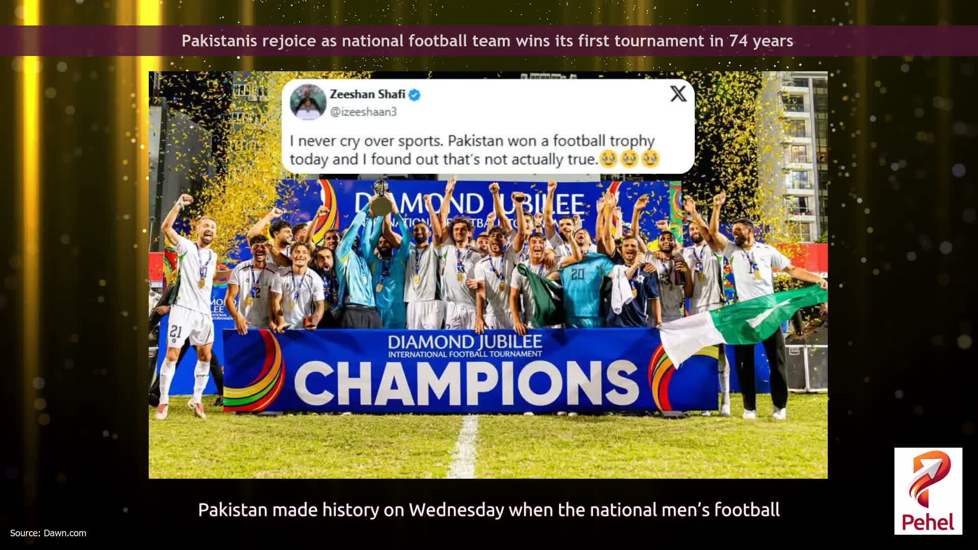 Pakistanis rejoice as national football team wins its first tournament in 74 years