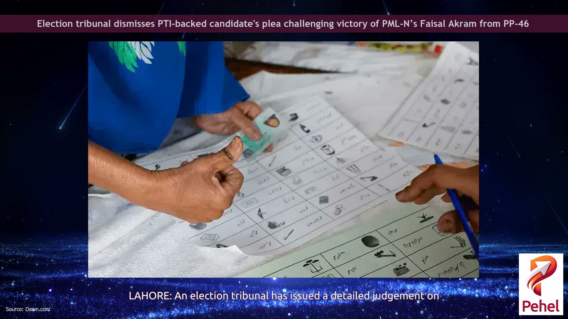 Election tribunal dismisses PTI-backed candidate's plea challenging victory of PML-N’s Faisal Akram from PP-46