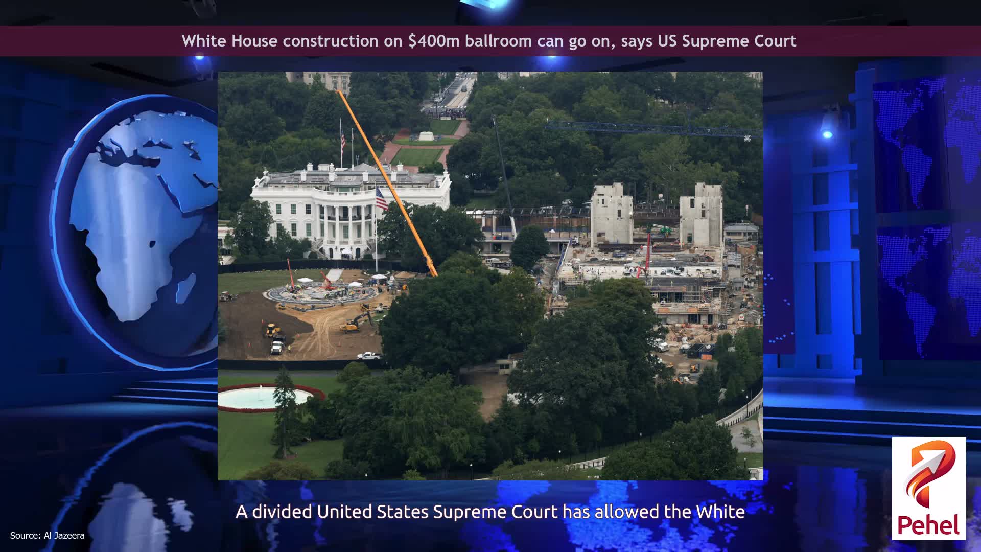 White House construction on $400m ballroom can go on, says US Supreme Court