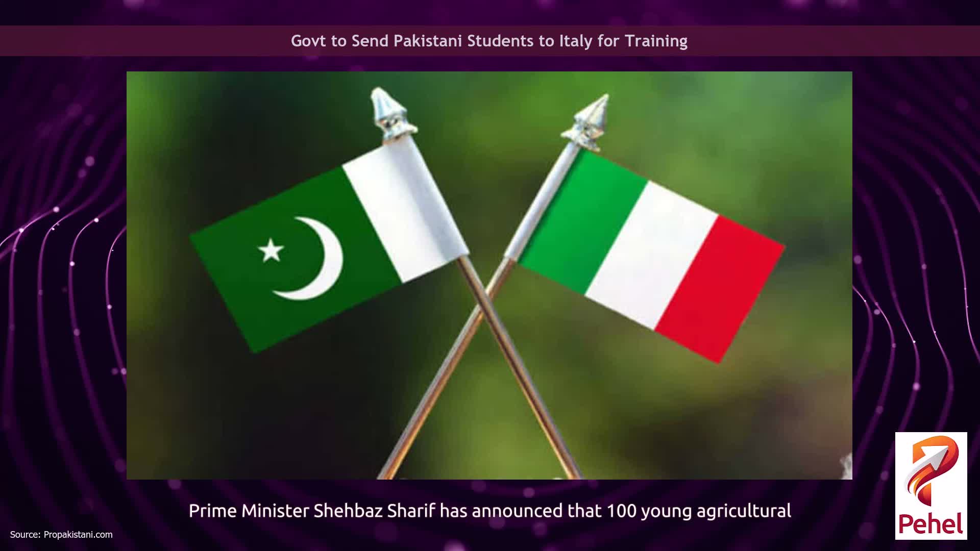 Govt to Send Pakistani Students to Italy for Training