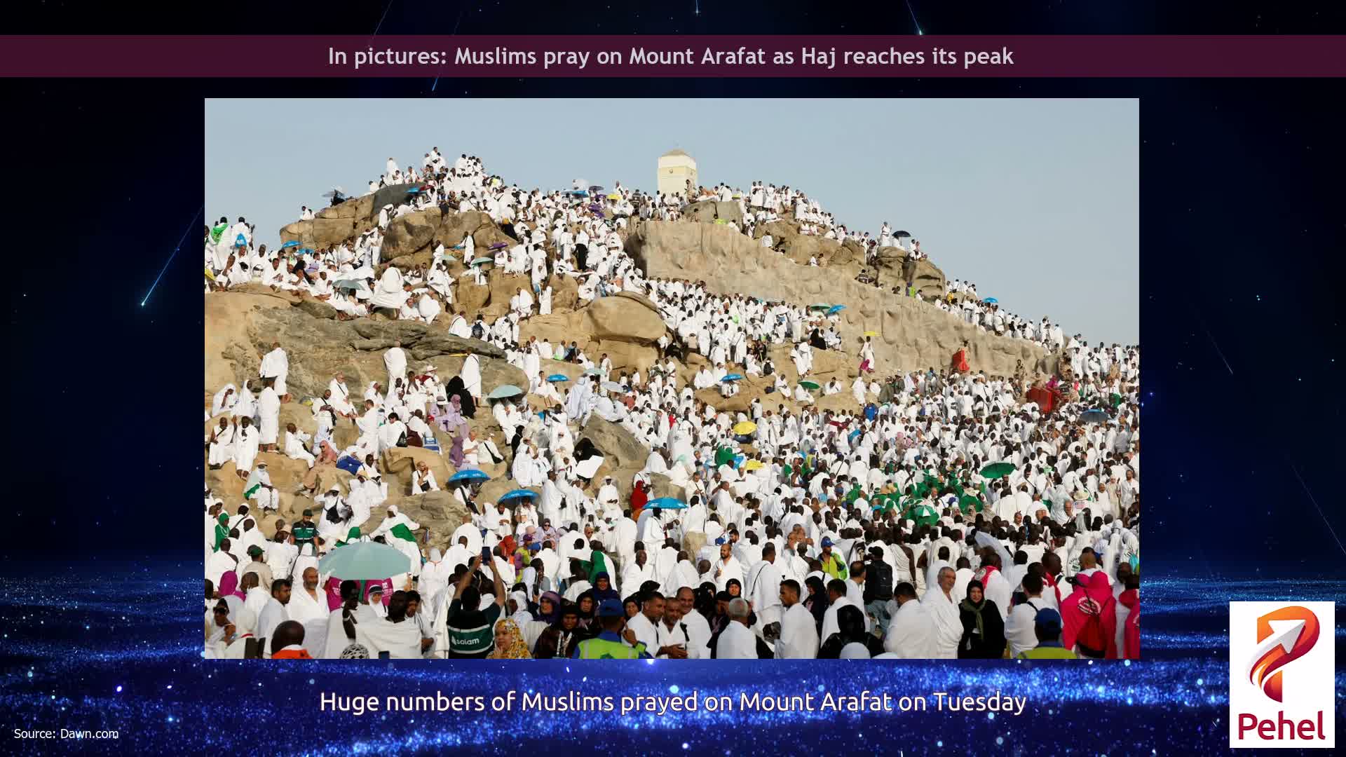 In pictures: Muslims pray on Mount Arafat as Haj reaches its peak