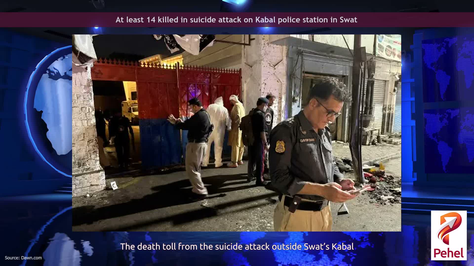 At least 14 killed in suicide attack on Kabal police station in Swat