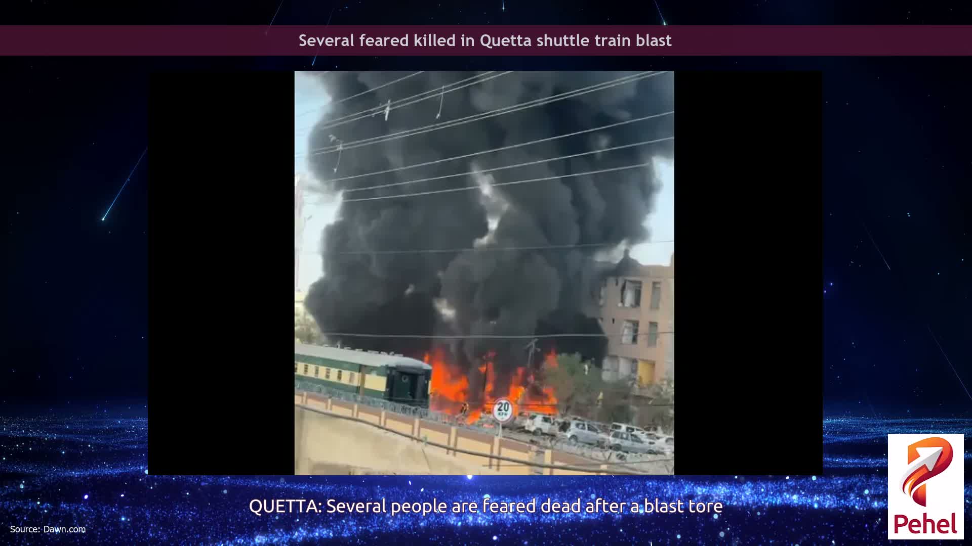 Several feared killed in Quetta shuttle train blast