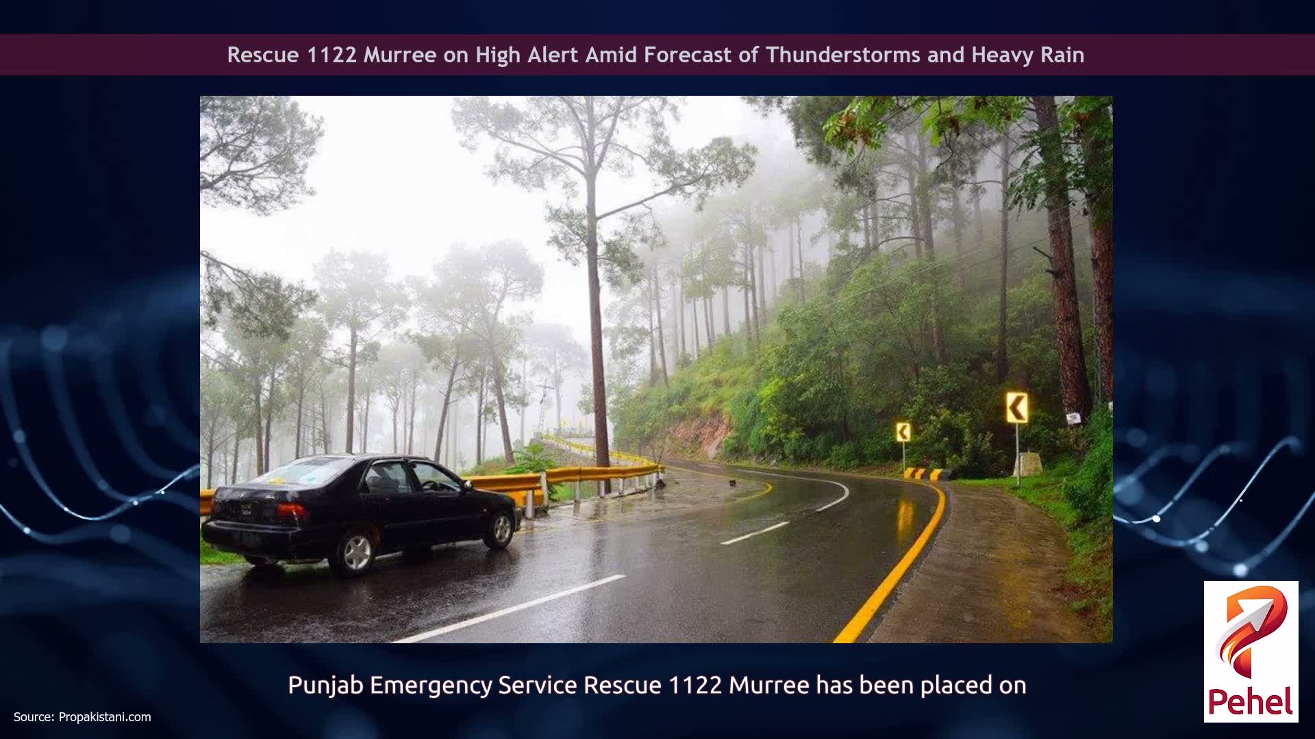 Rescue 1122 Murree on High Alert Amid Forecast of Thunderstorms and Heavy Rain