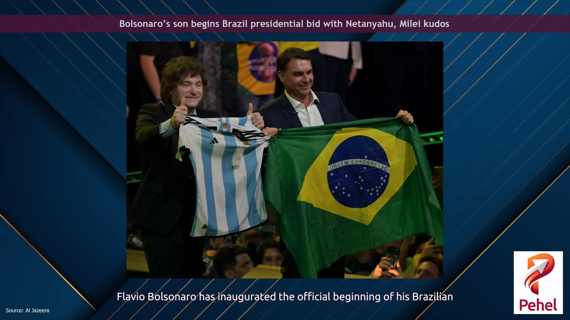 Bolsonaro’s son begins Brazil presidential bid with Netanyahu, Milei kudos