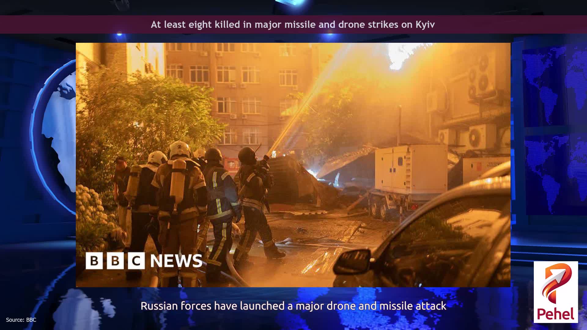 At least eight killed in major missile and drone strikes on Kyiv