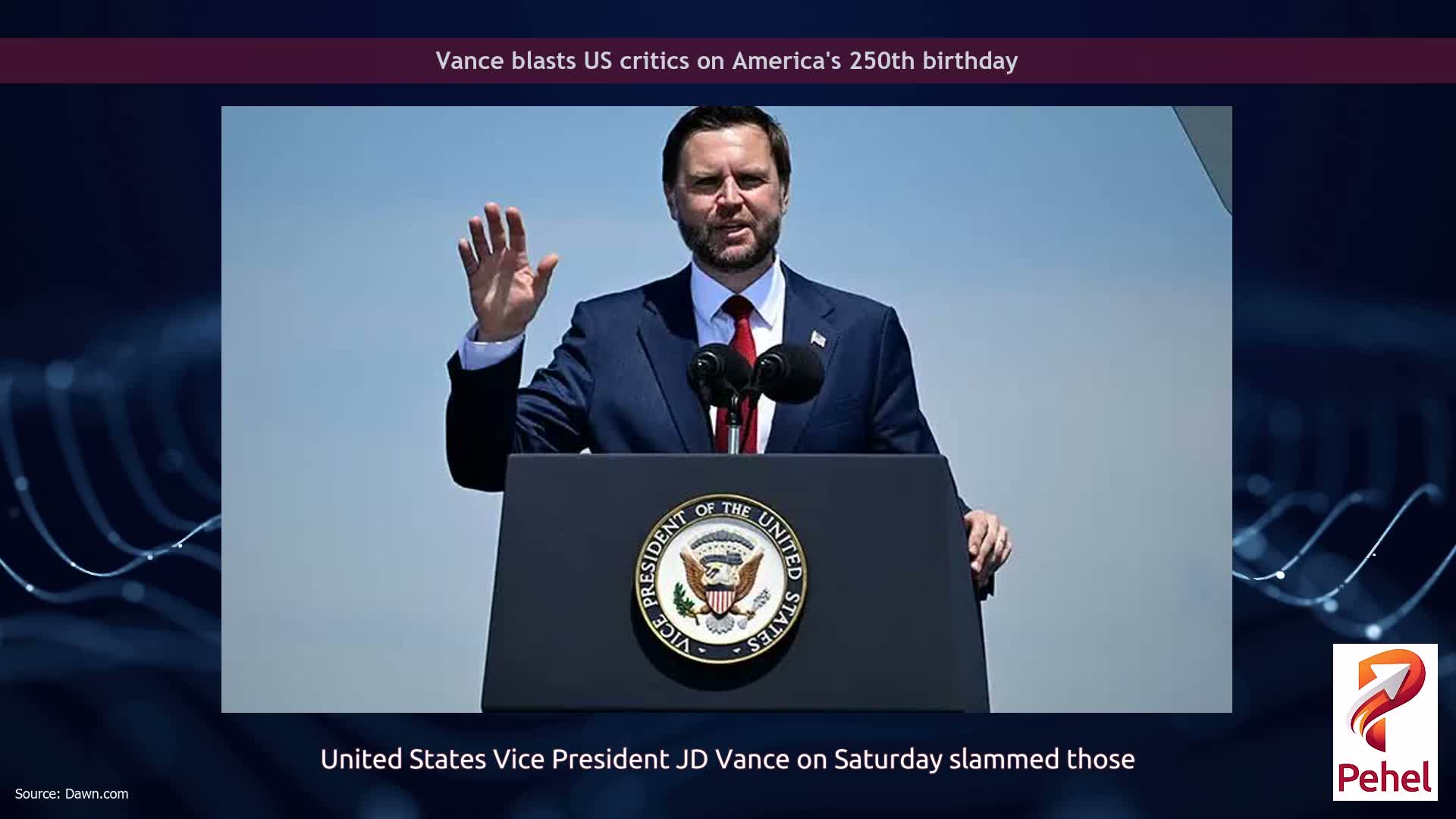 Vance blasts US critics on America's 250th birthday