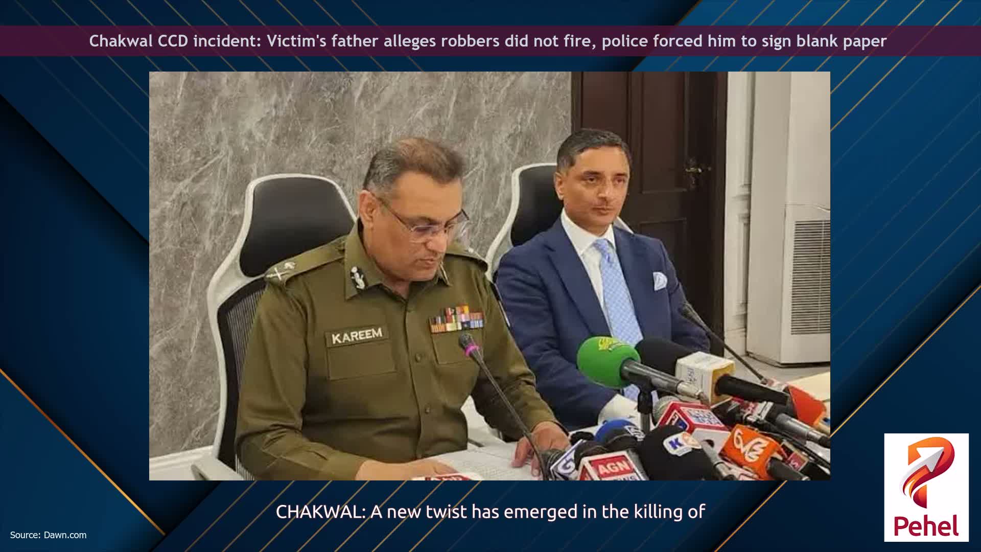 Chakwal CCD incident: Victim's father alleges robbers did not fire, police forced him to sign blank paper