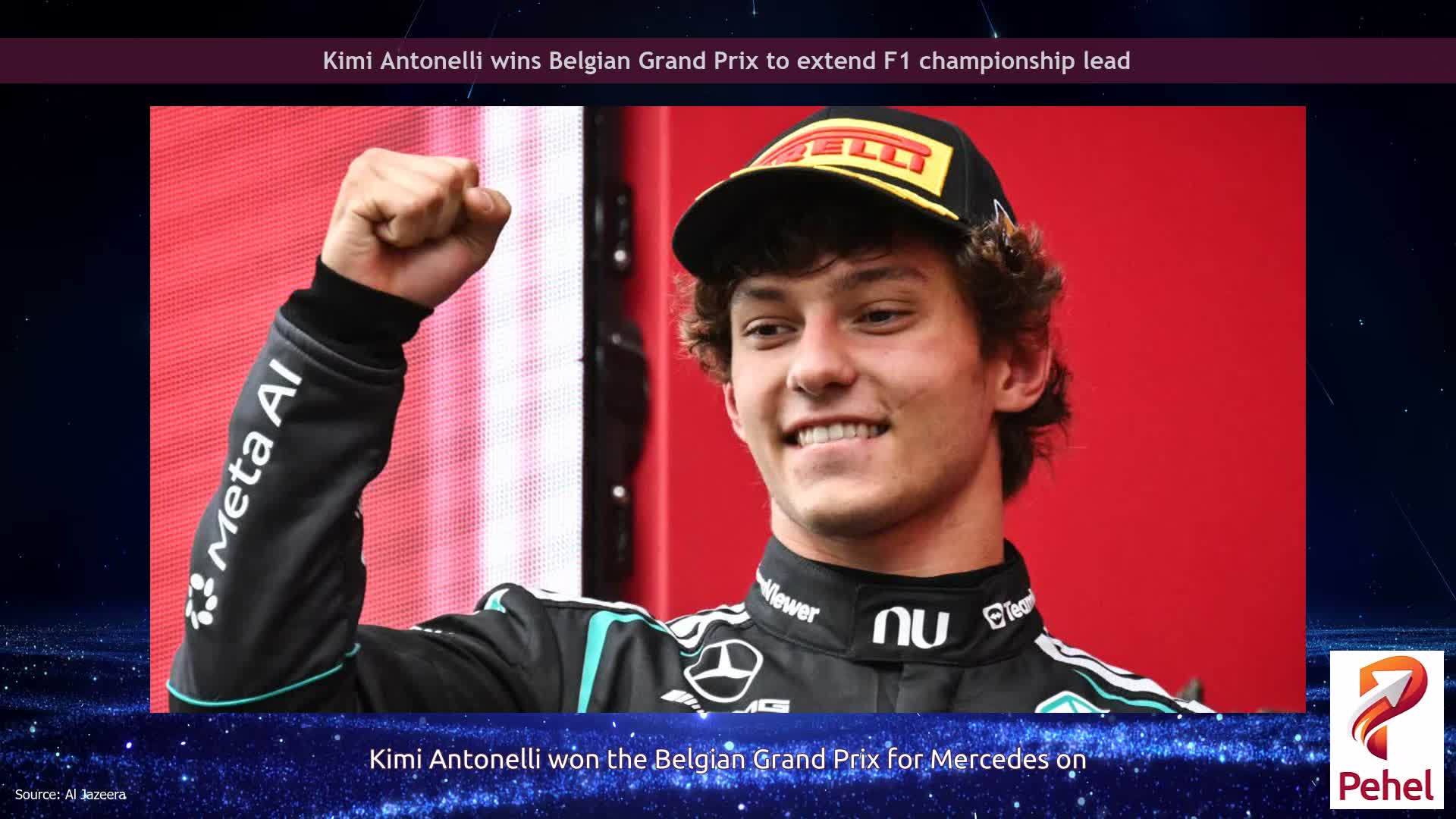Kimi Antonelli wins Belgian Grand Prix to extend F1 championship lead