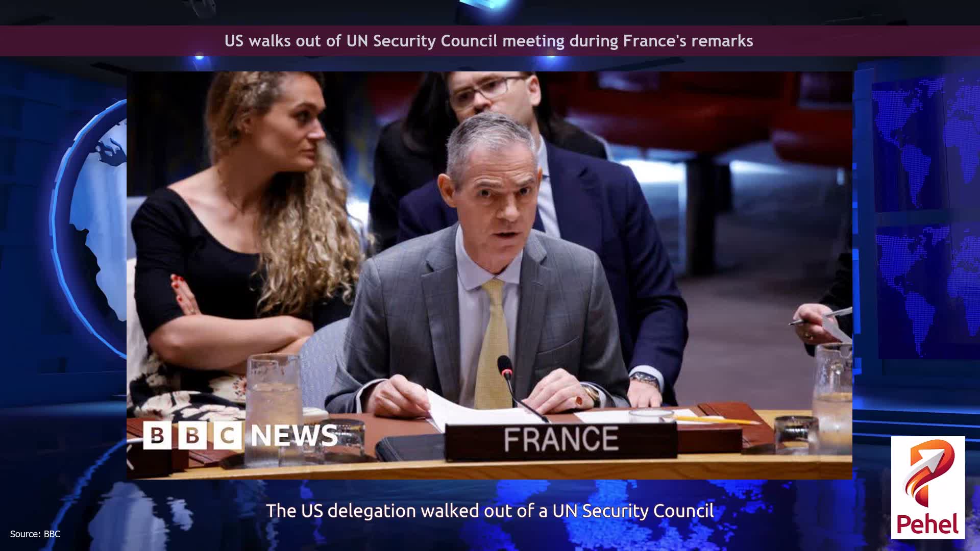 US walks out of UN Security Council meeting during France's remarks