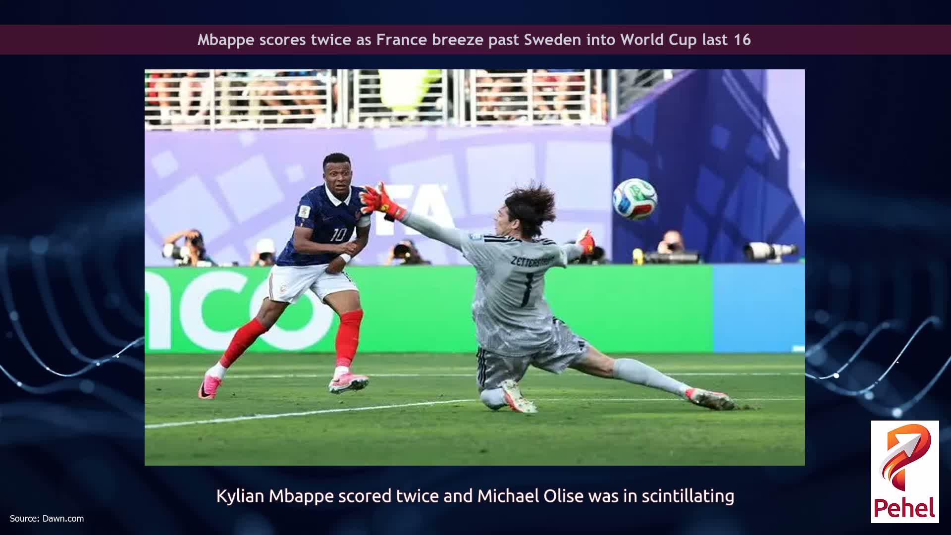 Mbappe scores twice as France breeze past Sweden into World Cup last 16