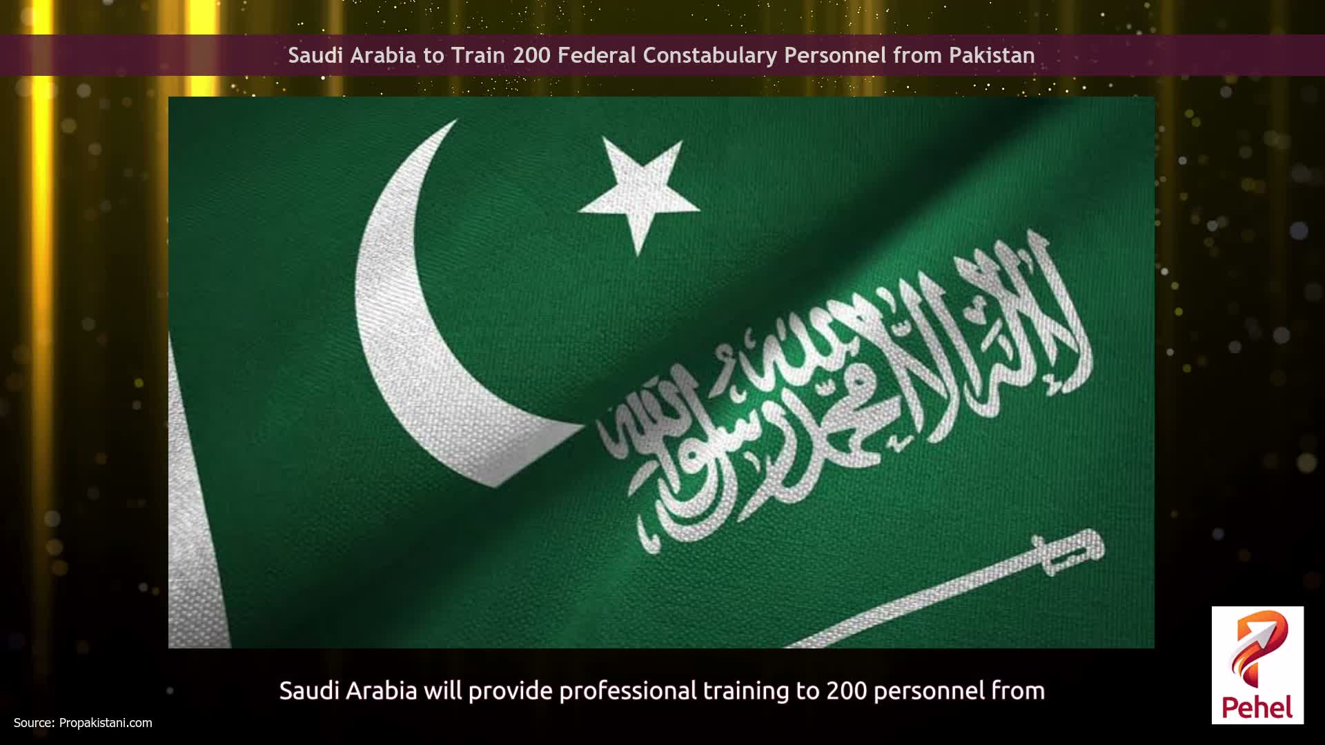 Saudi Arabia to Train 200 Federal Constabulary Personnel from Pakistan