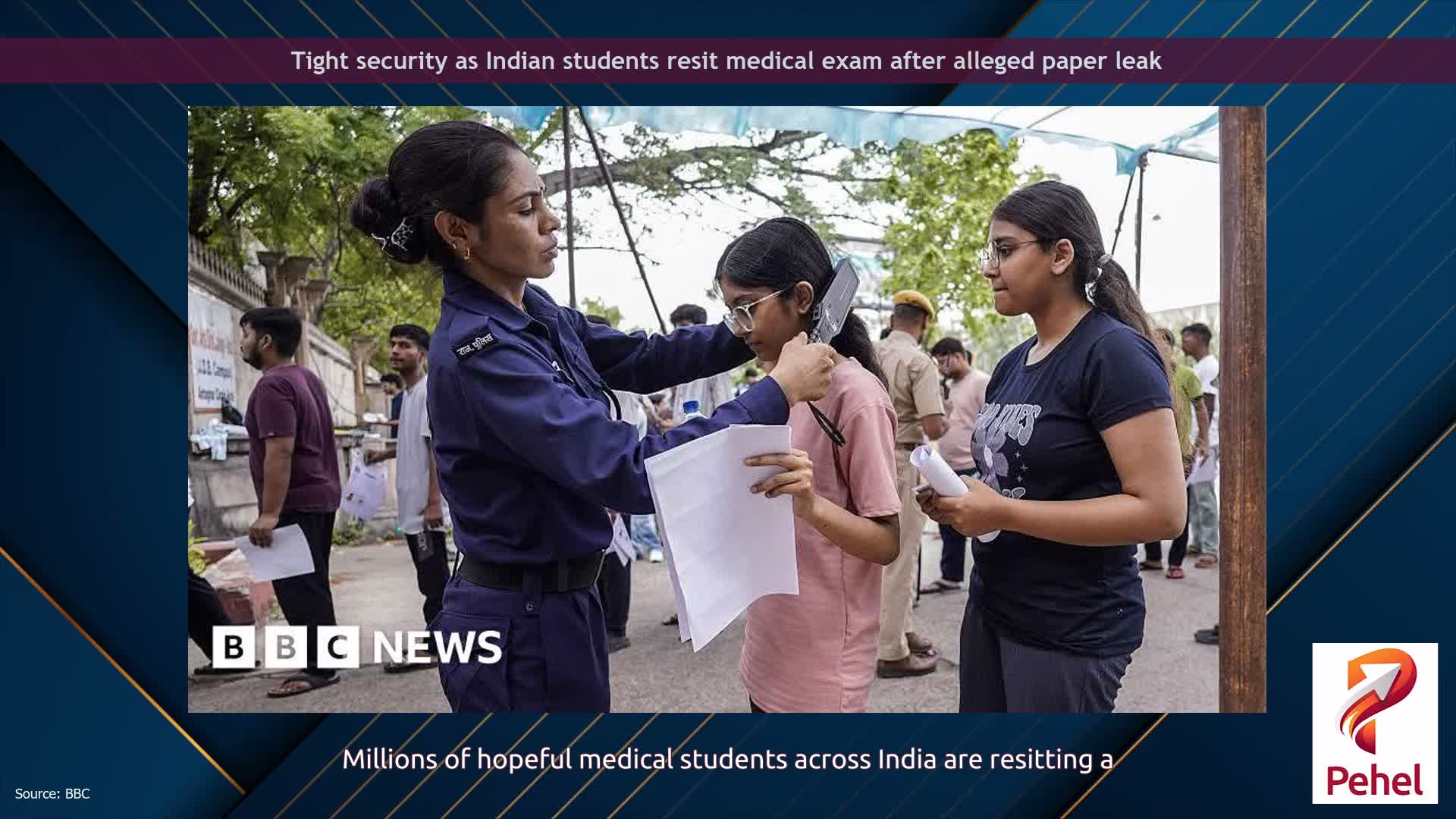 Tight security as Indian students resit medical exam after alleged paper leak