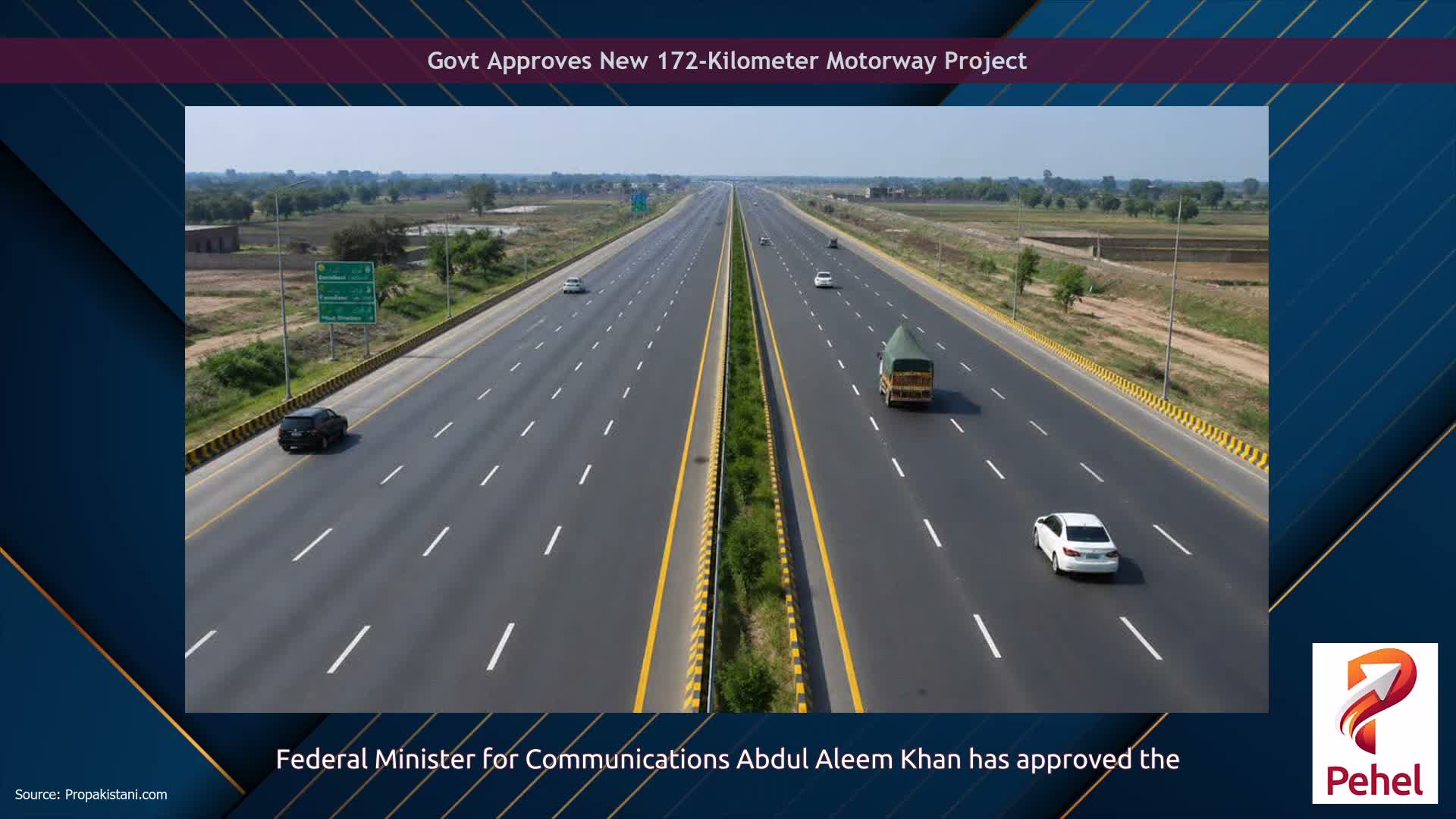 Govt Approves New 172-Kilometer Motorway Project