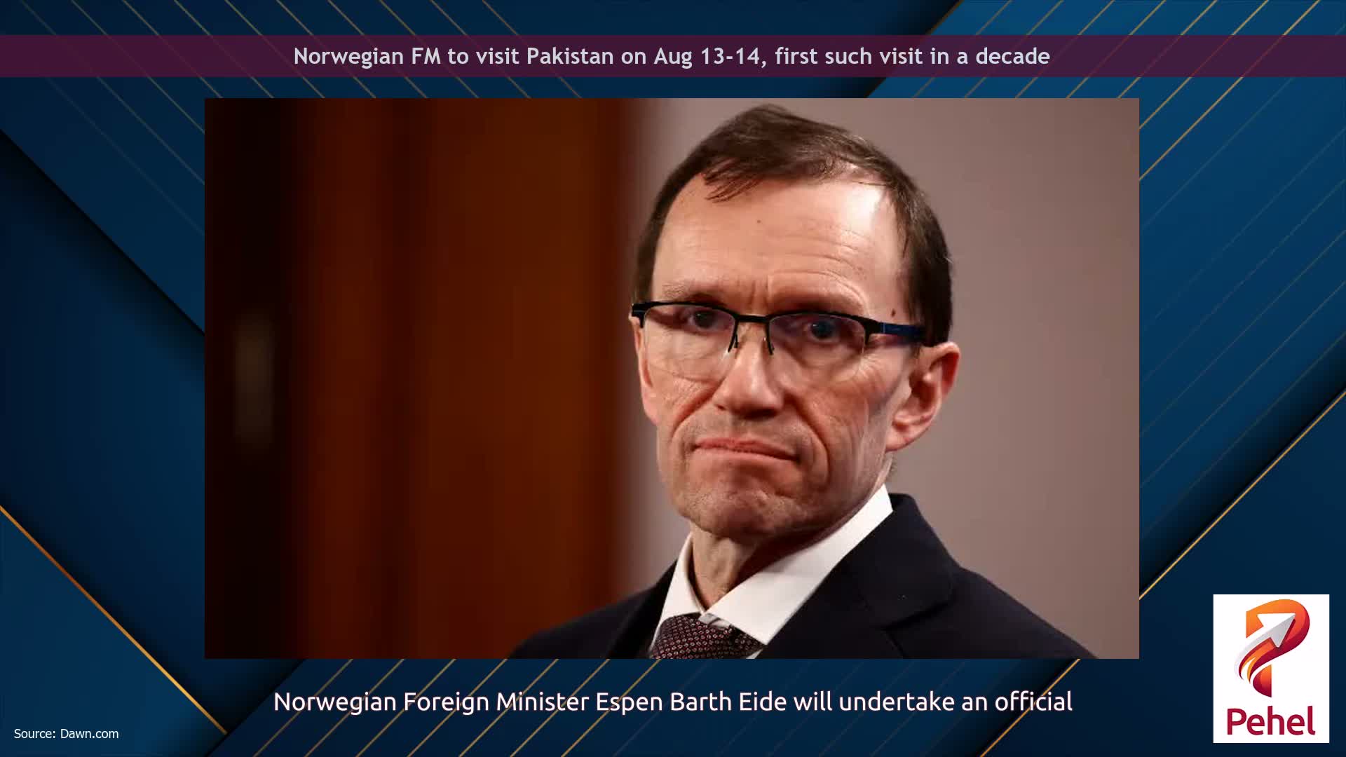 Norwegian FM to visit Pakistan on Aug 13-14, first such visit in a decade