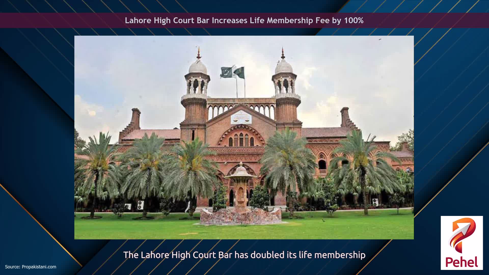 Lahore High Court Bar Increases Life Membership Fee by 100%