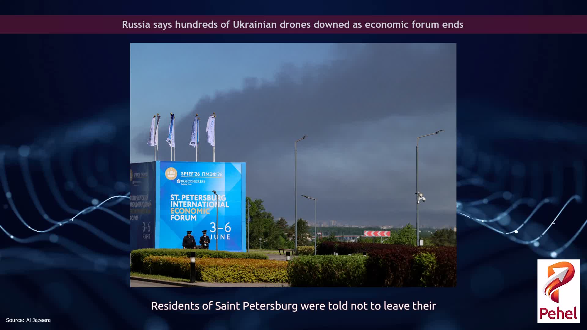 Russia says hundreds of Ukrainian drones downed as economic forum ends