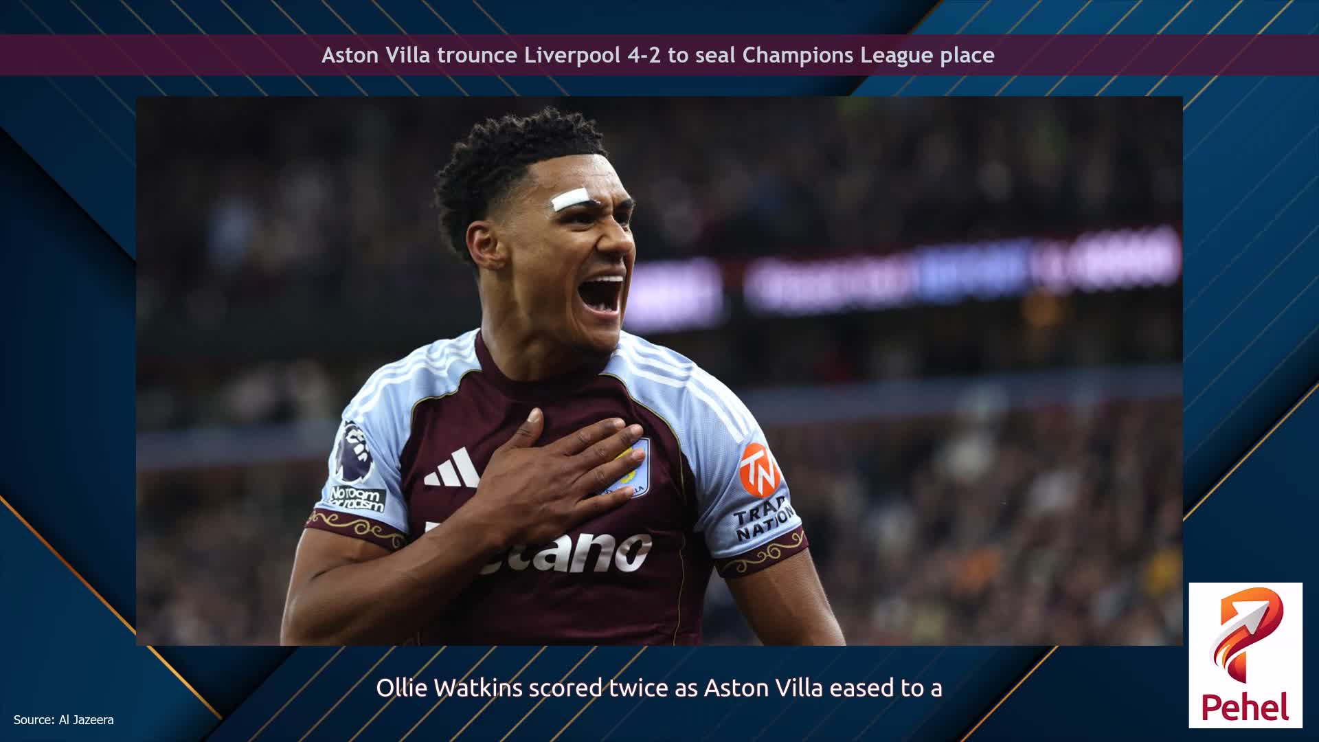 Aston Villa trounce Liverpool 4-2 to seal Champions League place