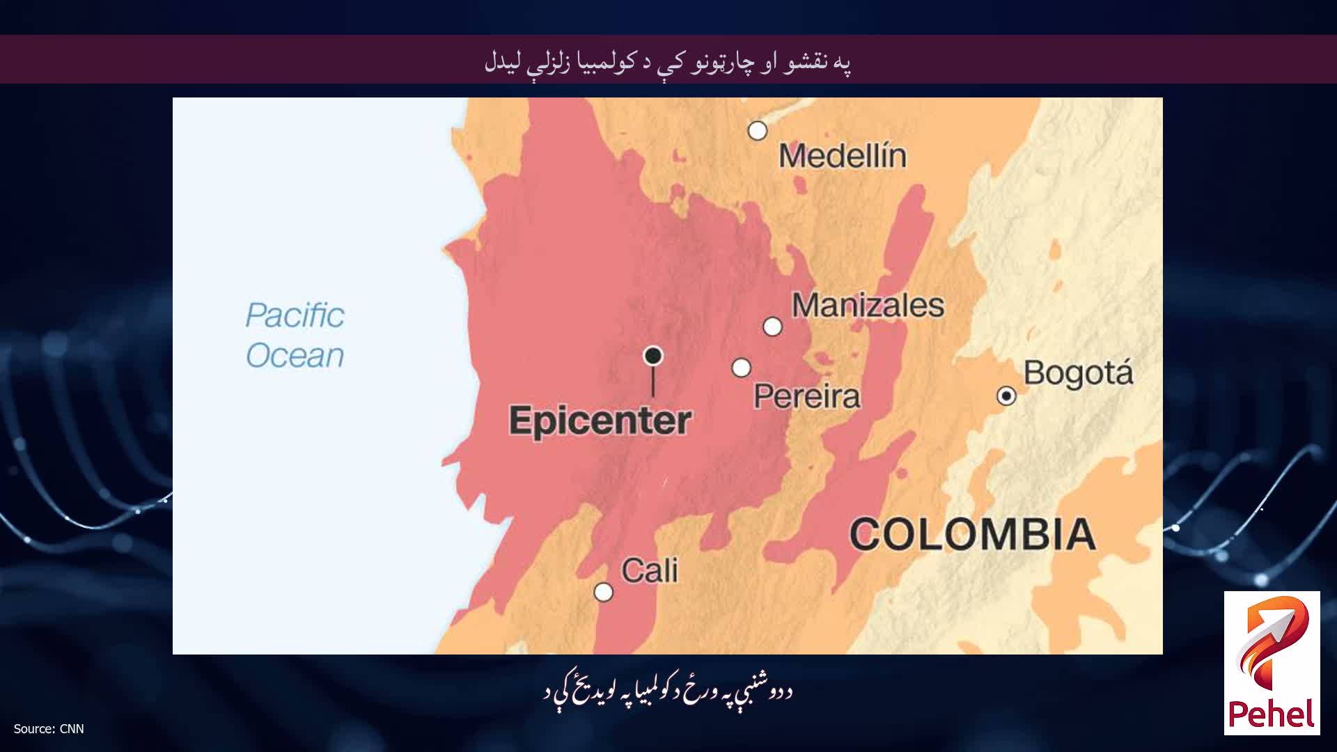 په نقشو او چارټونو کې د کولمبیا زلزلې لیدل