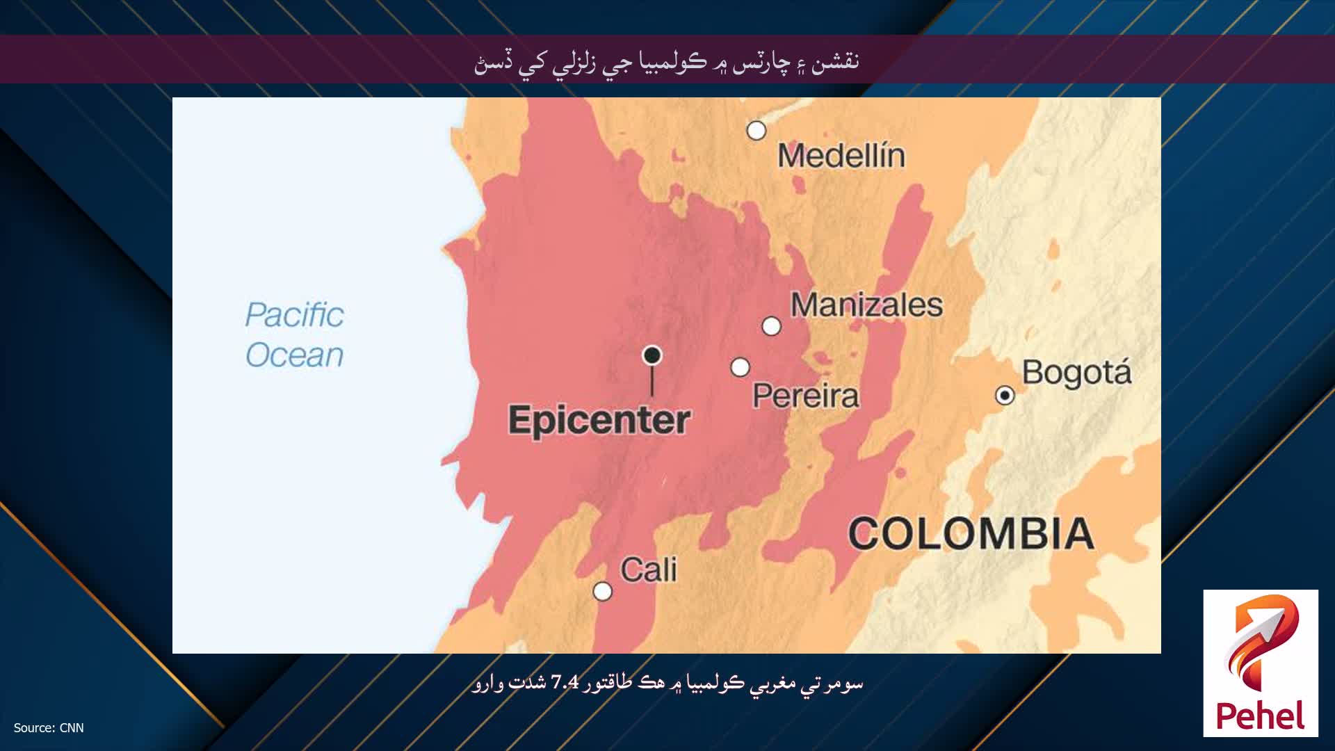 نقشن ۽ چارٽس ۾ ڪولمبيا جي زلزلي کي ڏسڻ