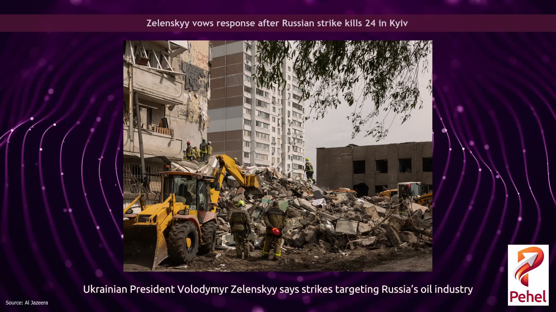 Zelenskyy vows response after Russian strike kills 24 in Kyiv