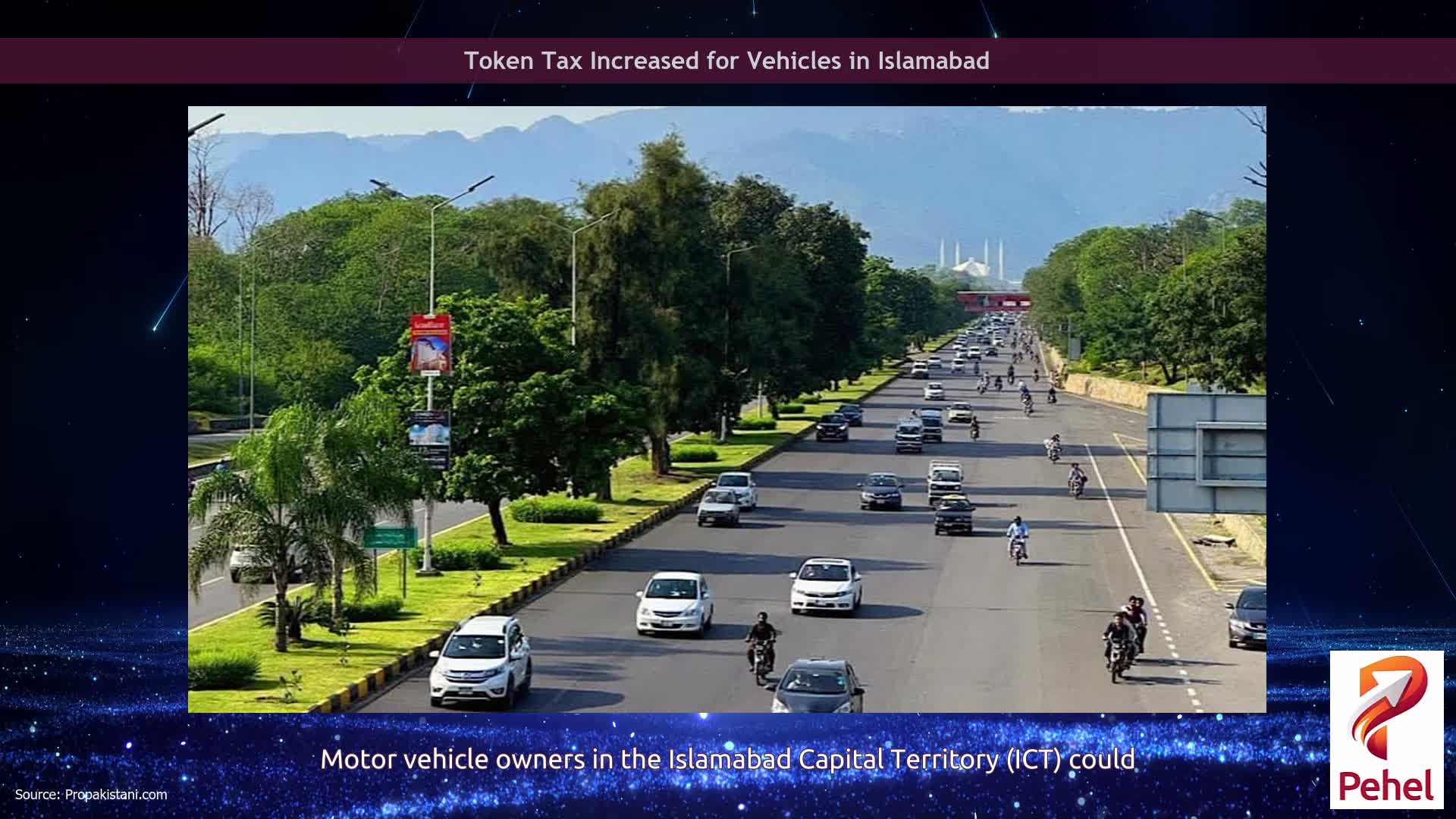 Token Tax Increased for Vehicles in Islamabad