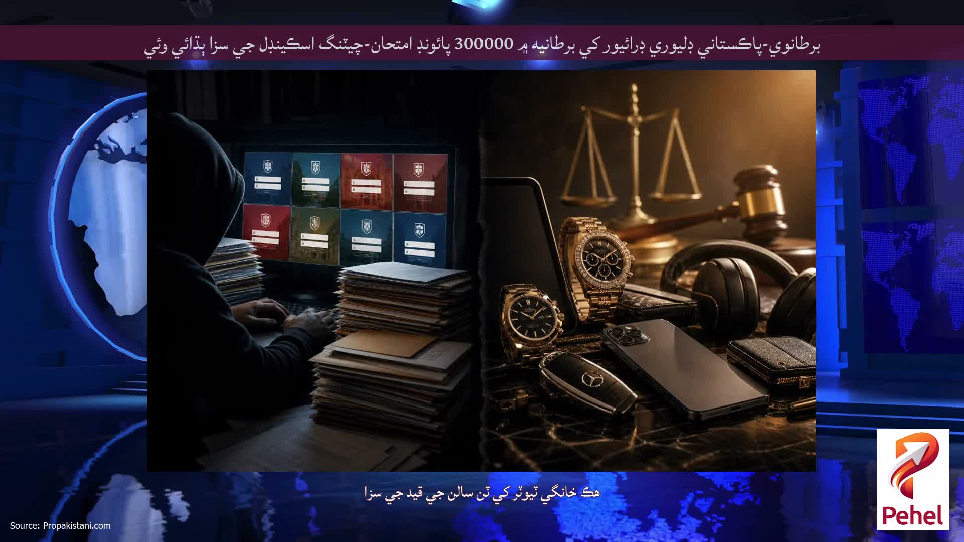 برطانوي-پاڪستاني ڊليوري ڊرائيور کي برطانيه ۾ 300000 پائونڊ امتحان-چيٽنگ اسڪينڊل جي سزا ٻڌائي وئي