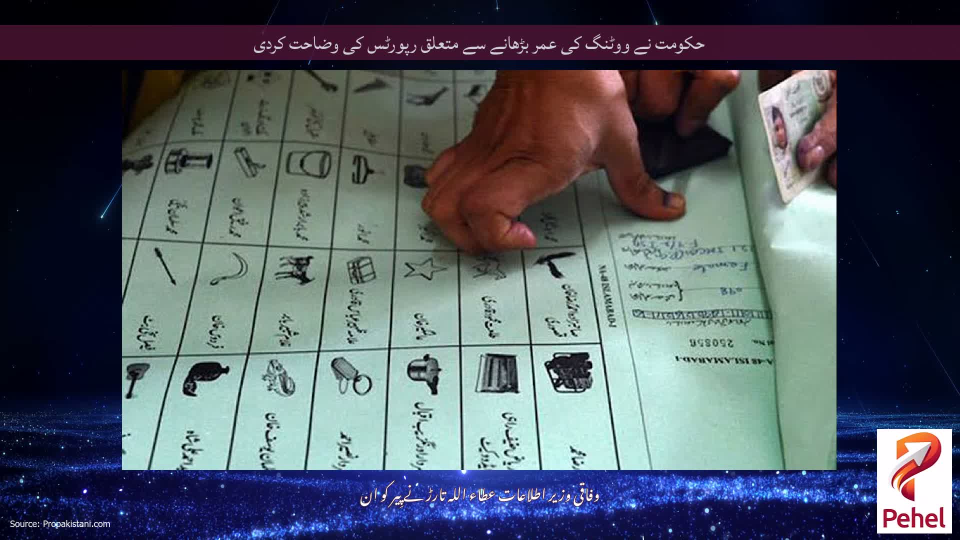 حکومت نے ووٹنگ کی عمر بڑھانے سے متعلق رپورٹس کی وضاحت کردی