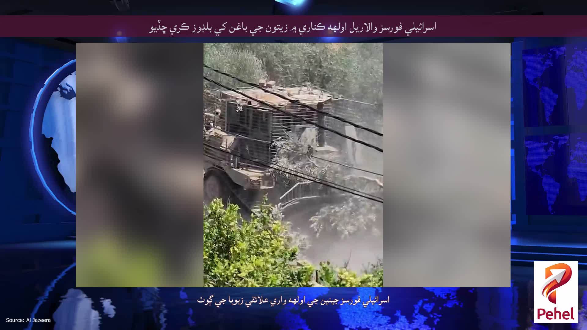 اسرائيلي فورسز والاريل اولهه ڪناري ۾ زيتون جي باغن کي بلڊوز ڪري ڇڏيو