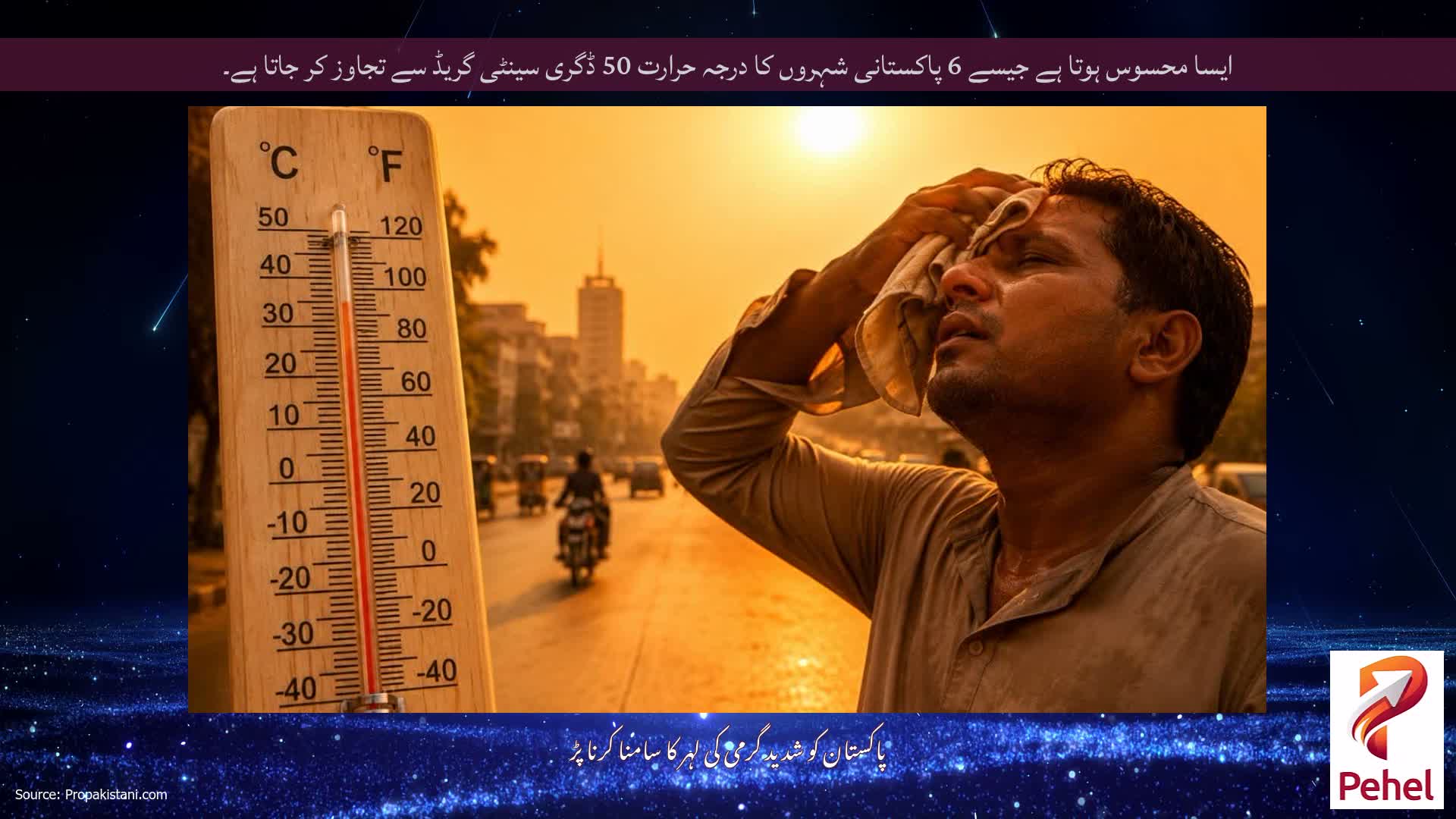 ایسا محسوس ہوتا ہے جیسے 6 پاکستانی شہروں کا درجہ حرارت 50 ڈگری سینٹی گریڈ سے تجاوز کر جاتا ہے۔