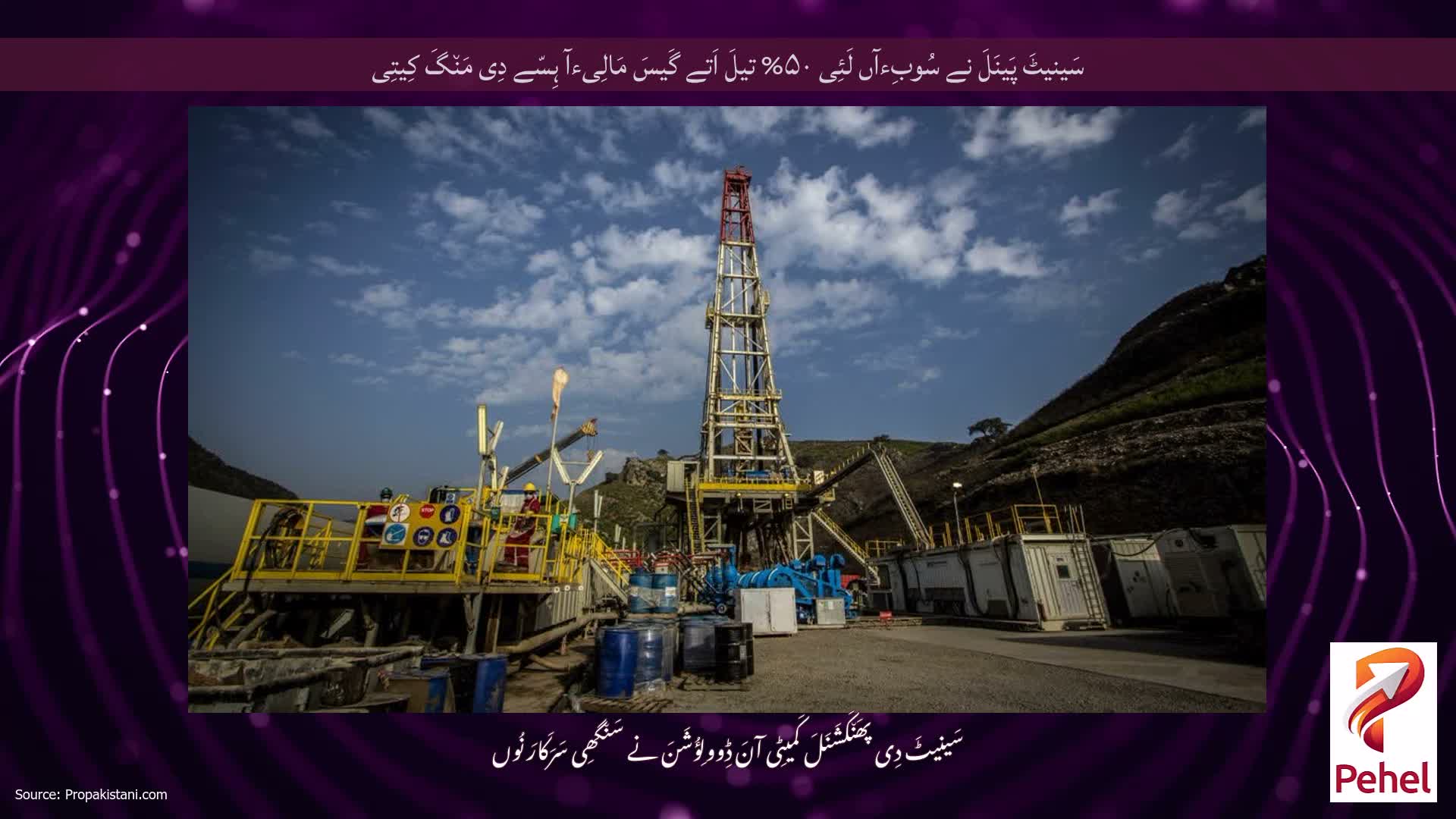 سَینیٹَ پَینَلَ نے سُوبِءآں لَئِی ۵۰% تیلَ اَتے گَیسَ مَالِیءآ ہِسّے دِی مَن٘گَ کِیتِی