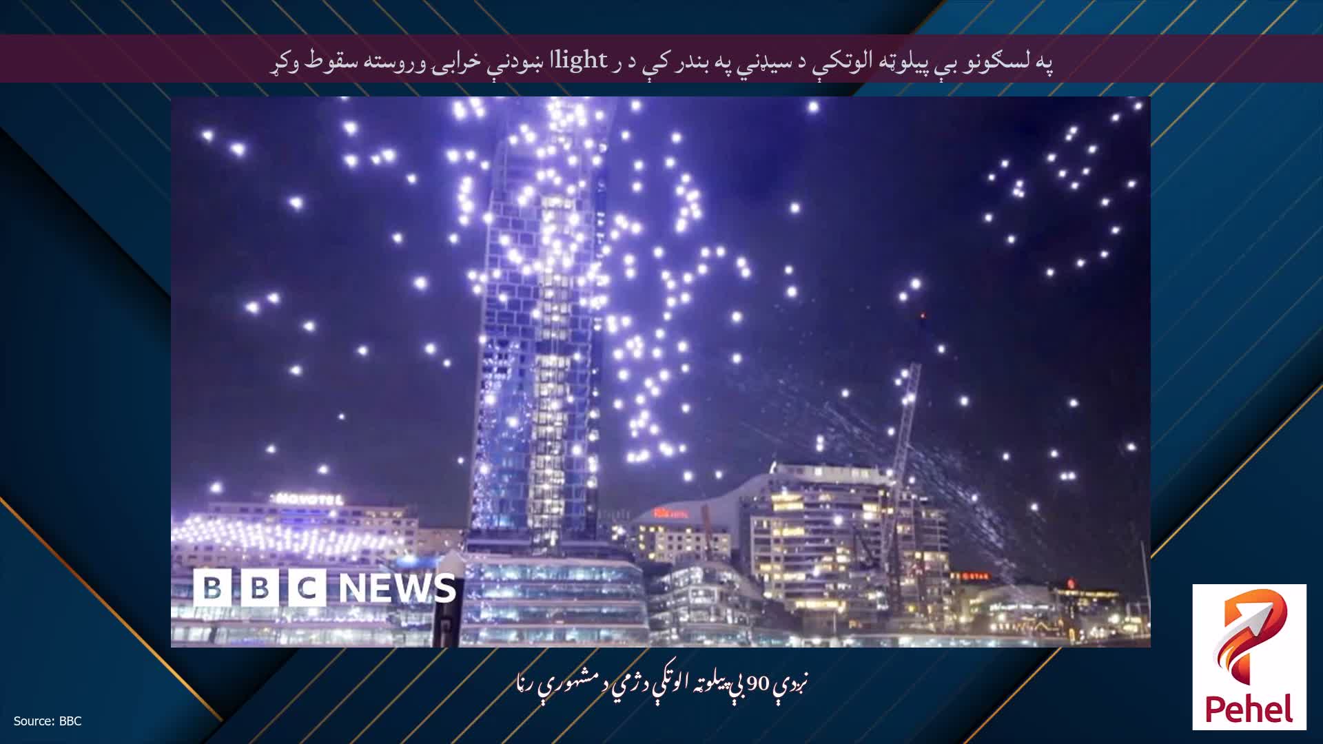 په لسګونو بې پیلوټه الوتکې د سیډني په بندر کې د ر lightا ښودنې خرابۍ وروسته سقوط وکړ