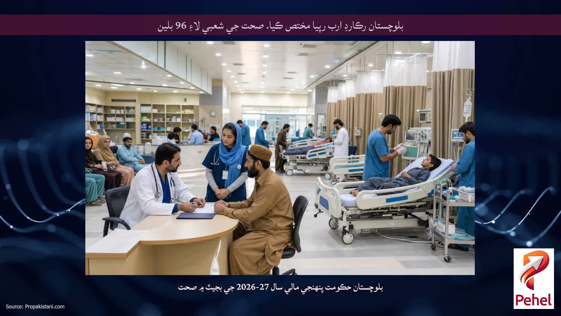 بلوچستان رڪارڊ ارب رپيا مختص ڪيا. صحت جي شعبي لاءِ 96 بلين