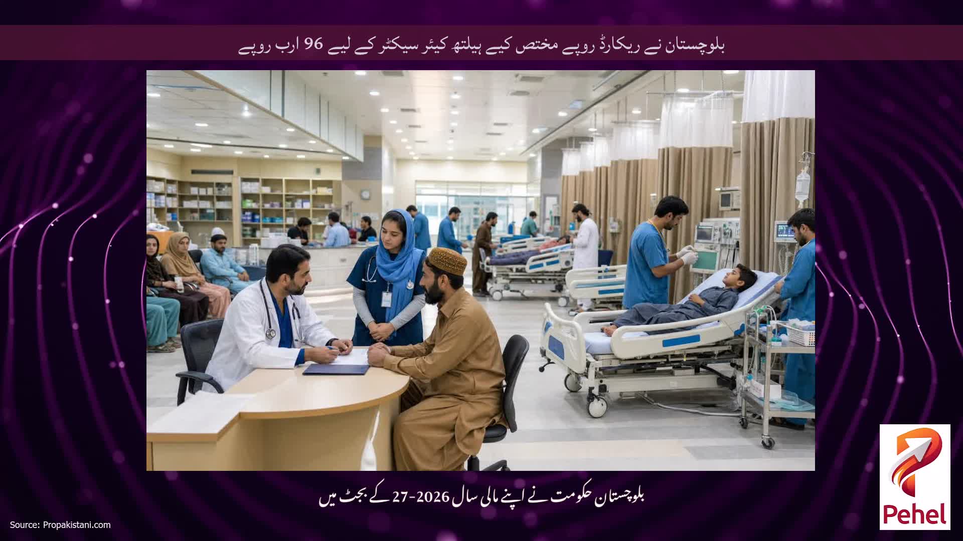 بلوچستان نے ریکارڈ روپے مختص کیے ہیلتھ کیئر سیکٹر کے لیے 96 ارب روپے