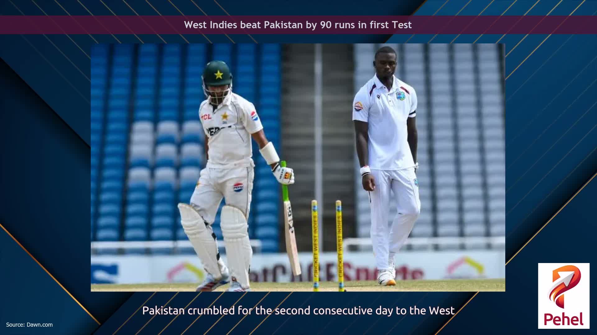 West Indies beat Pakistan by 90 runs in first Test