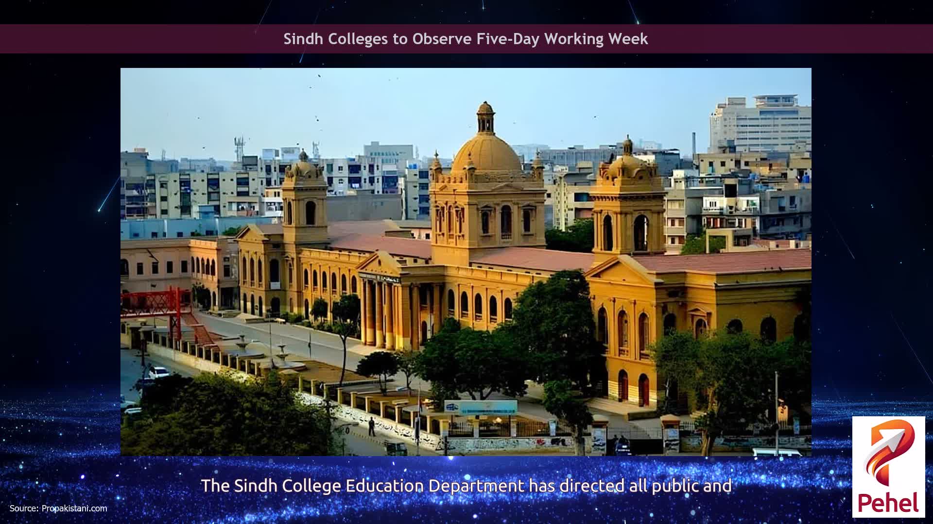 Sindh Colleges to Observe Five-Day Working Week