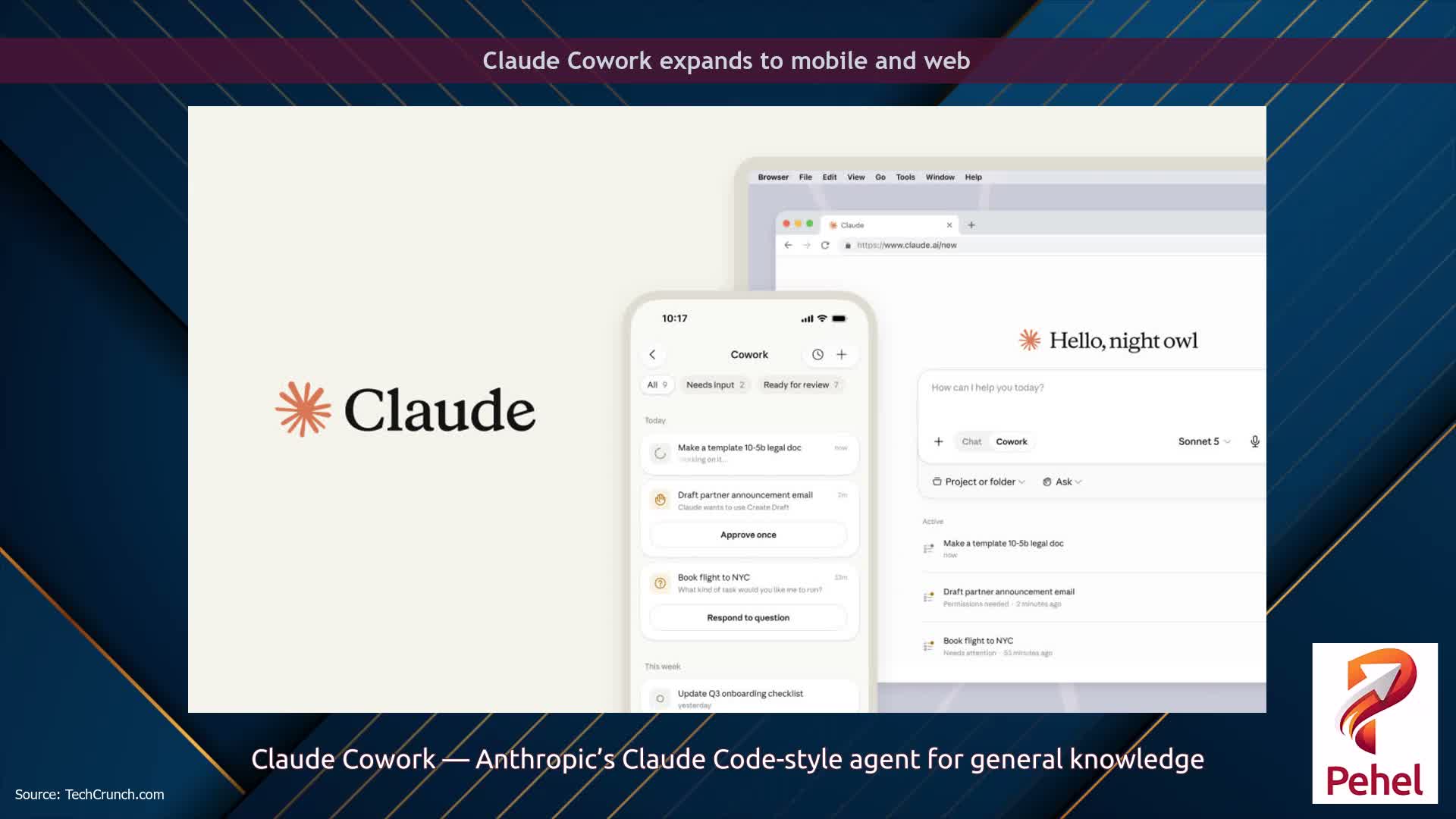 Claude Cowork expands to mobile and web