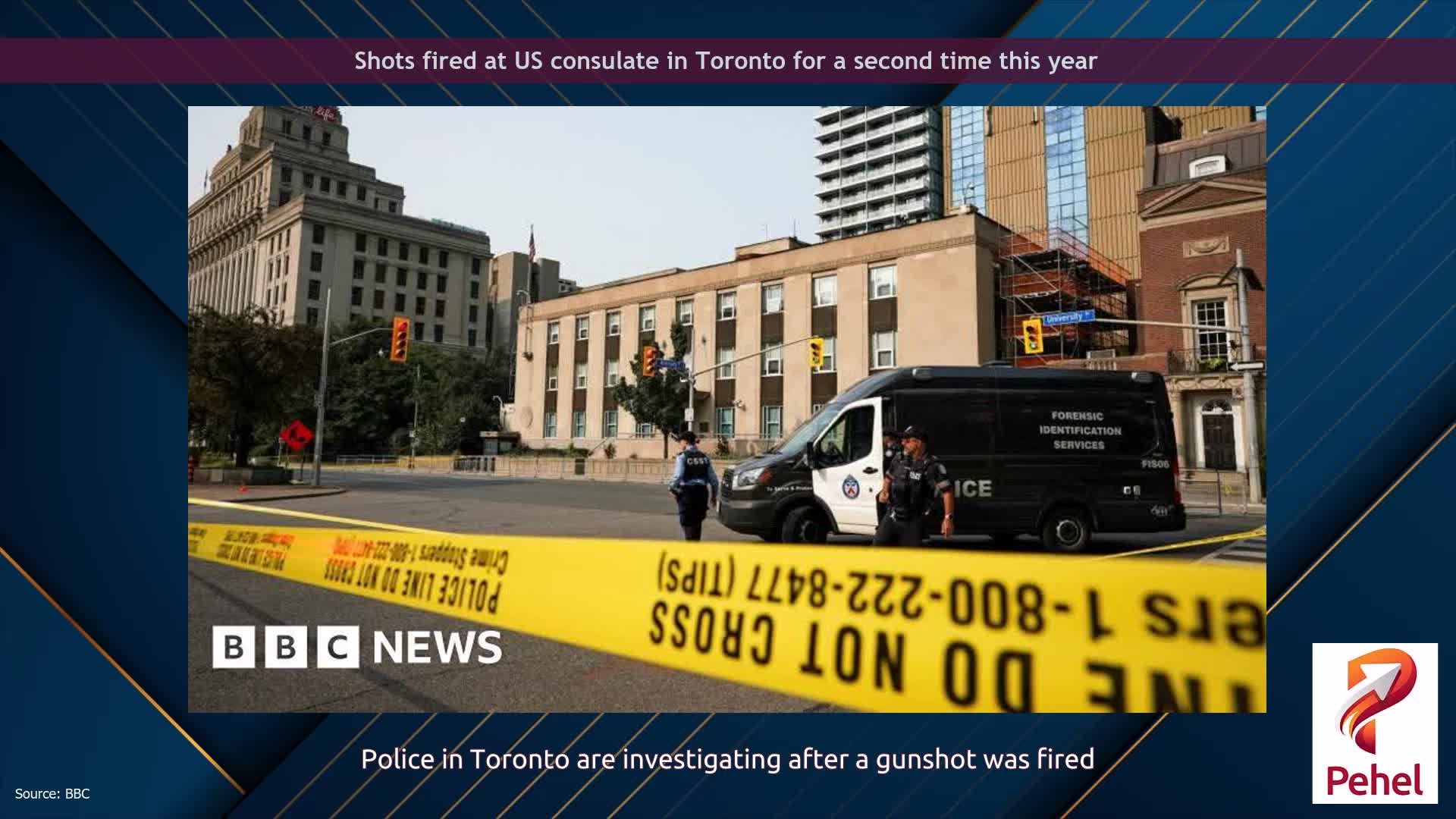 Shots fired at US consulate in Toronto for a second time this year
