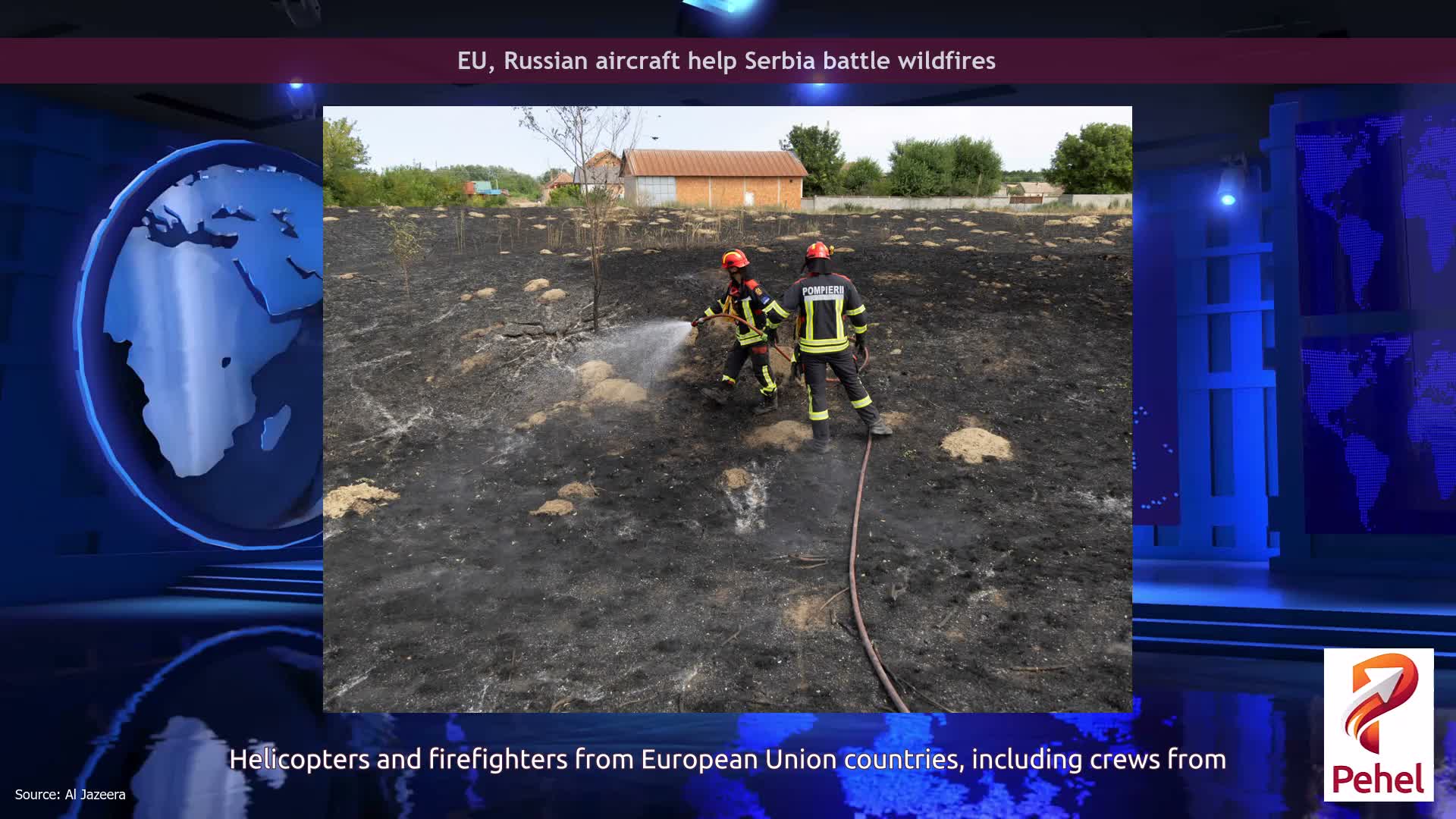 EU, Russian aircraft help Serbia battle wildfires