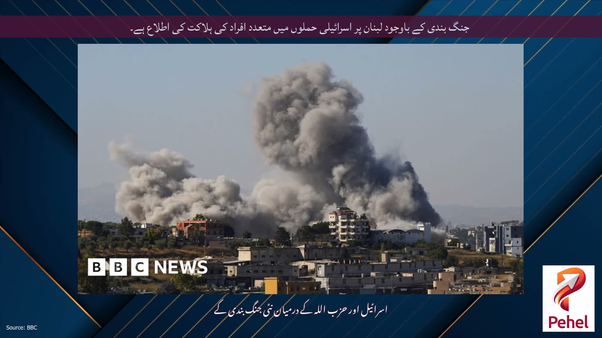 جنگ بندی کے باوجود لبنان پر اسرائیلی حملوں میں متعدد افراد کی ہلاکت کی اطلاع ہے۔
