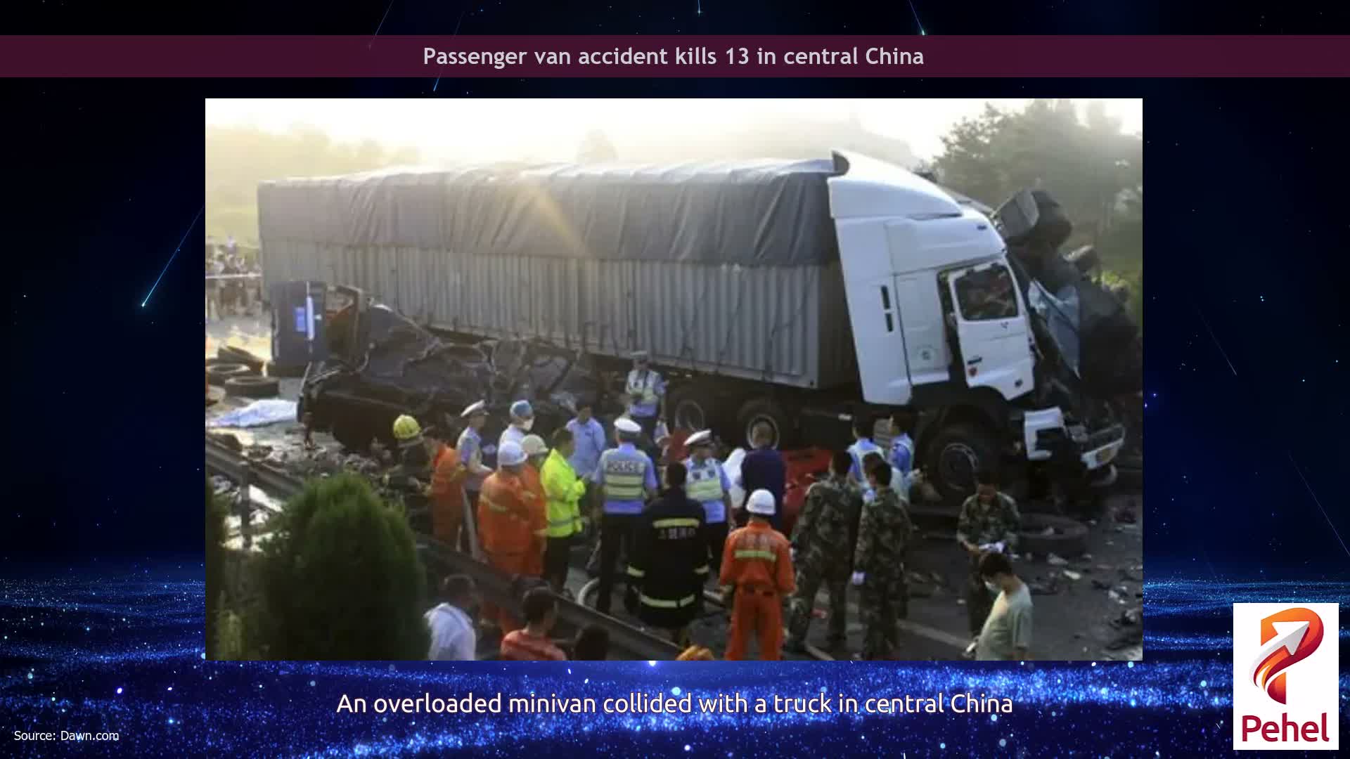 Passenger van accident kills 13 in central China