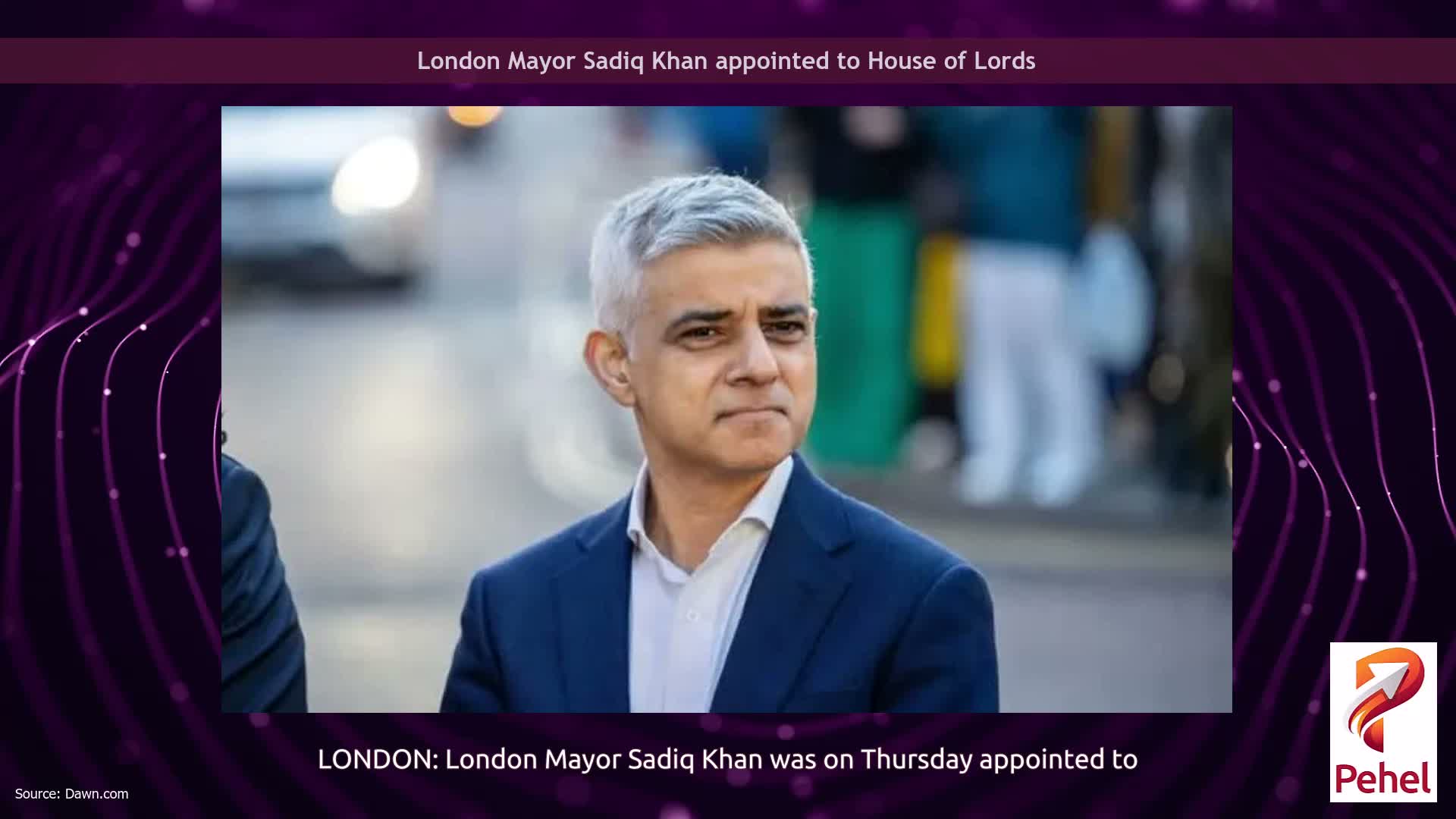 London Mayor Sadiq Khan appointed to House of Lords