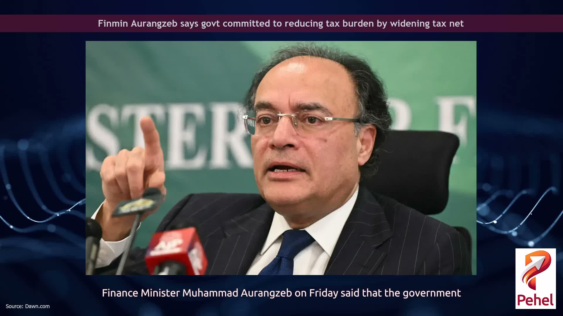 Finmin Aurangzeb says govt committed to reducing tax burden by widening tax net
