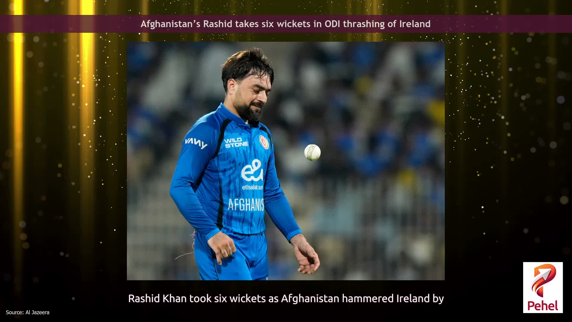Afghanistan’s Rashid takes six wickets in ODI thrashing of Ireland
