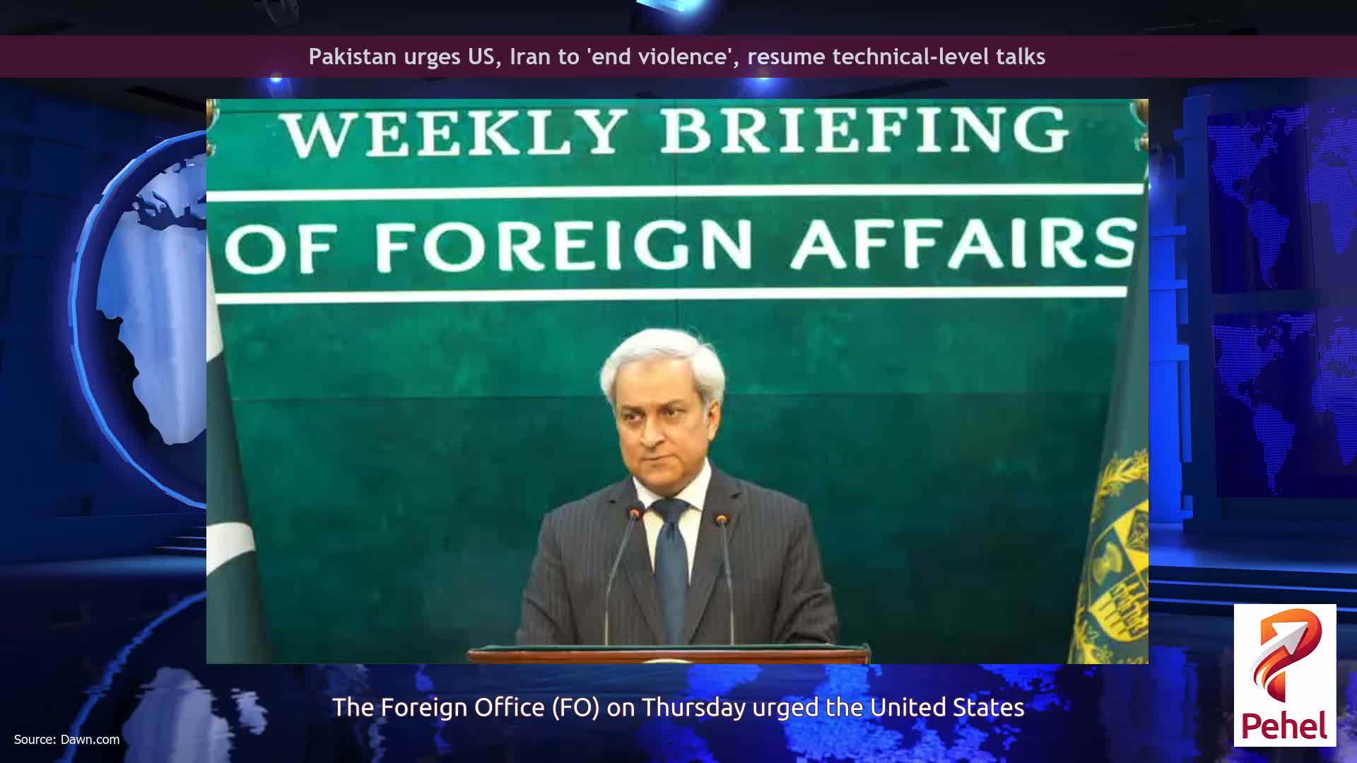 Pakistan urges US, Iran to 'end violence', resume technical-level talks