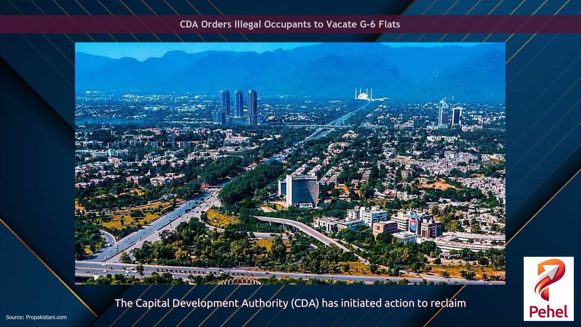 CDA Orders Illegal Occupants to Vacate G-6 Flats