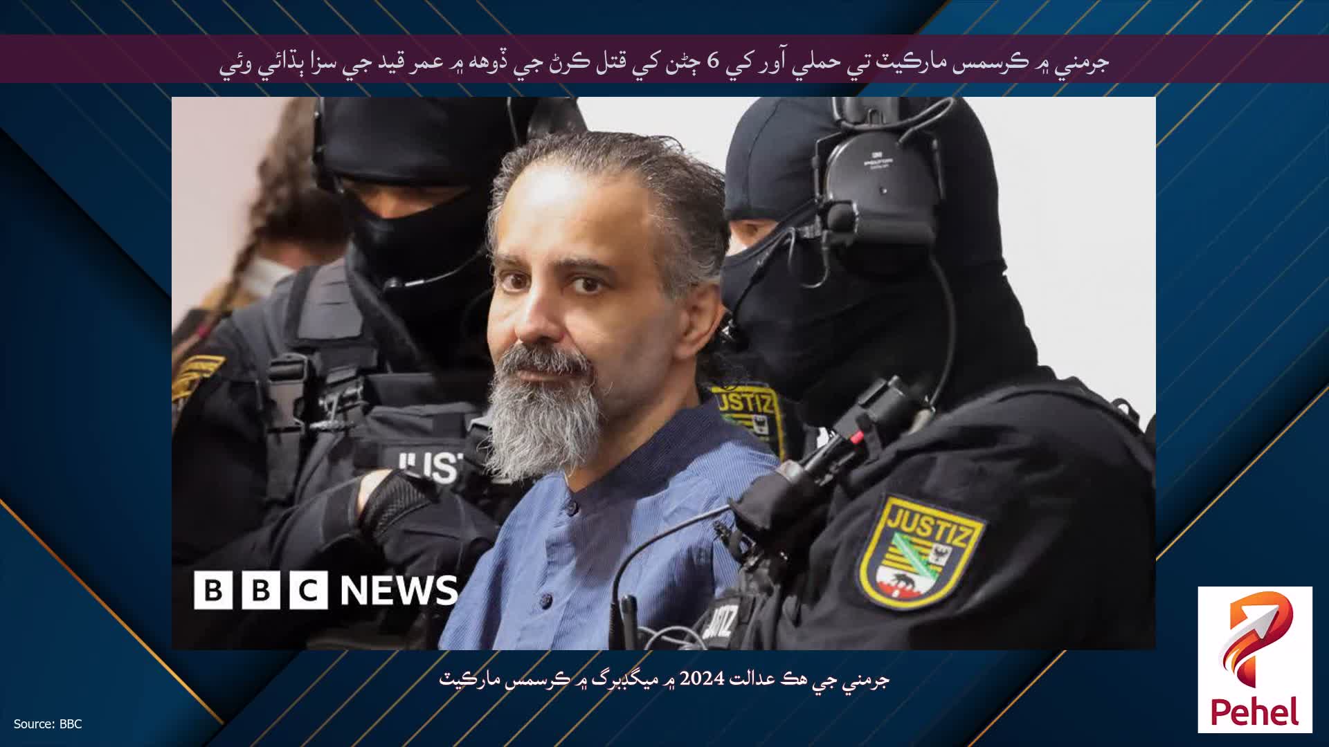 جرمني ۾ ڪرسمس مارڪيٽ تي حملي آور کي 6 ڄڻن کي قتل ڪرڻ جي ڏوهه ۾ عمر قيد جي سزا ٻڌائي وئي