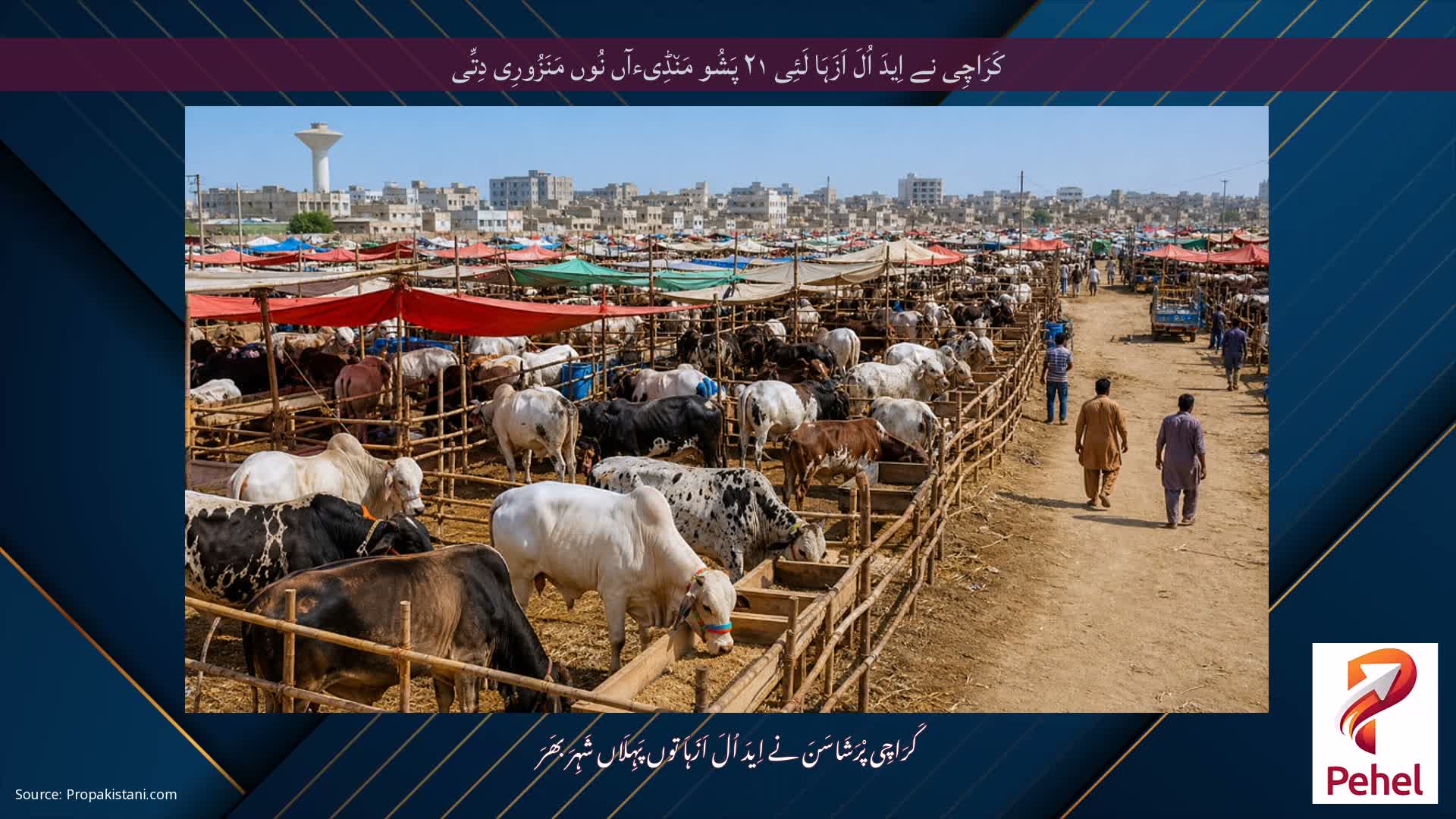 کَرَاچِی نے اِیدَ اُلَ اَزَہَا لَئِی ۲۱ پَشُو مَن٘ڈِیءآں نُوں مَنَزُورِی دِتِّی
