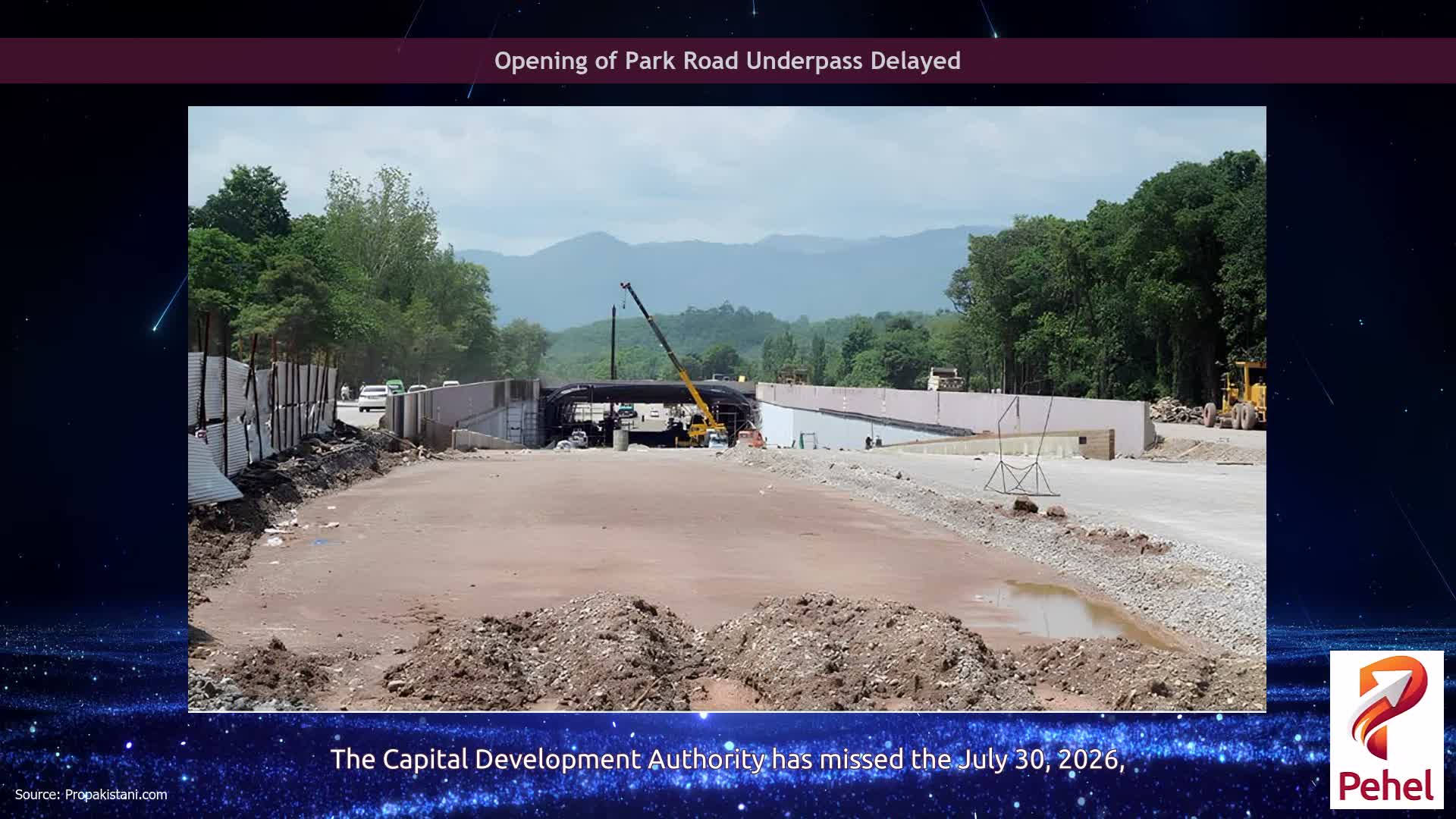 Opening of Park Road Underpass Delayed