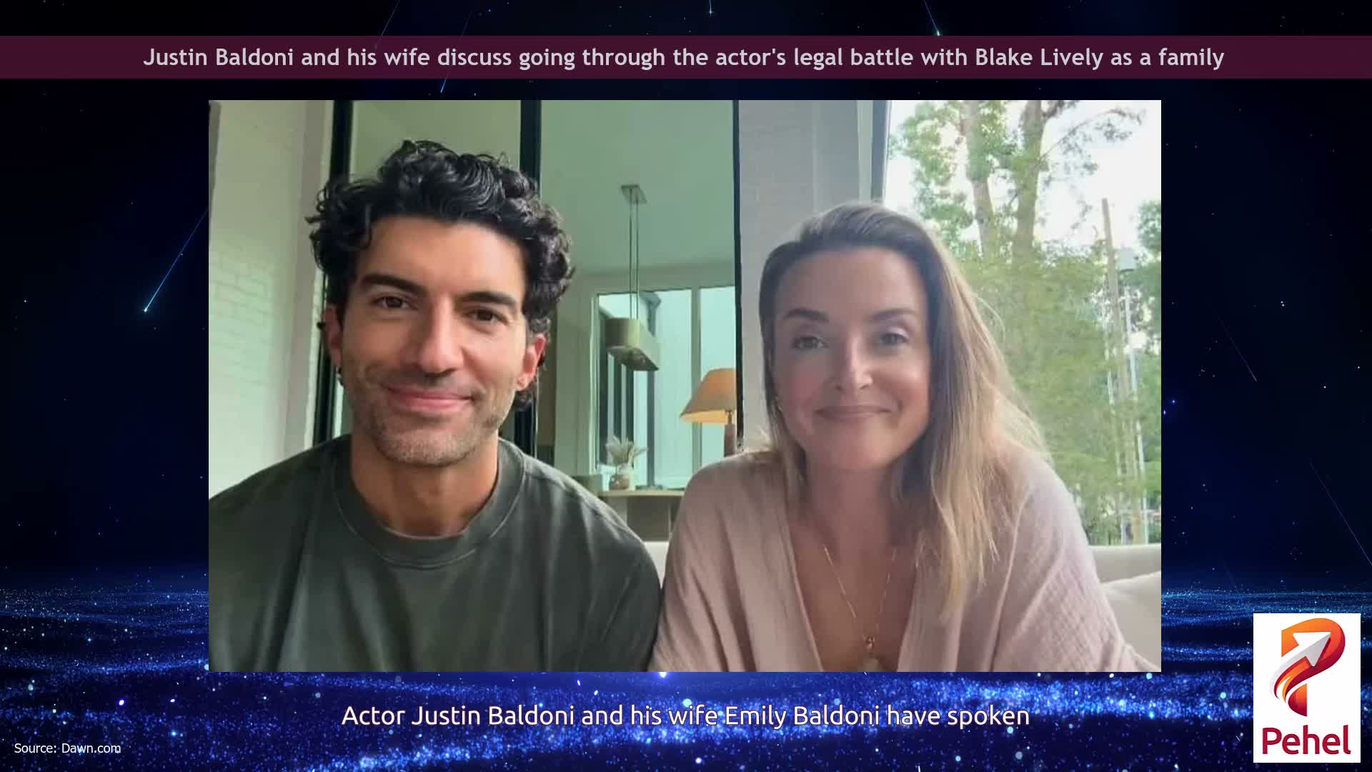 Justin Baldoni and his wife discuss going through the actor's legal battle with Blake Lively as a family